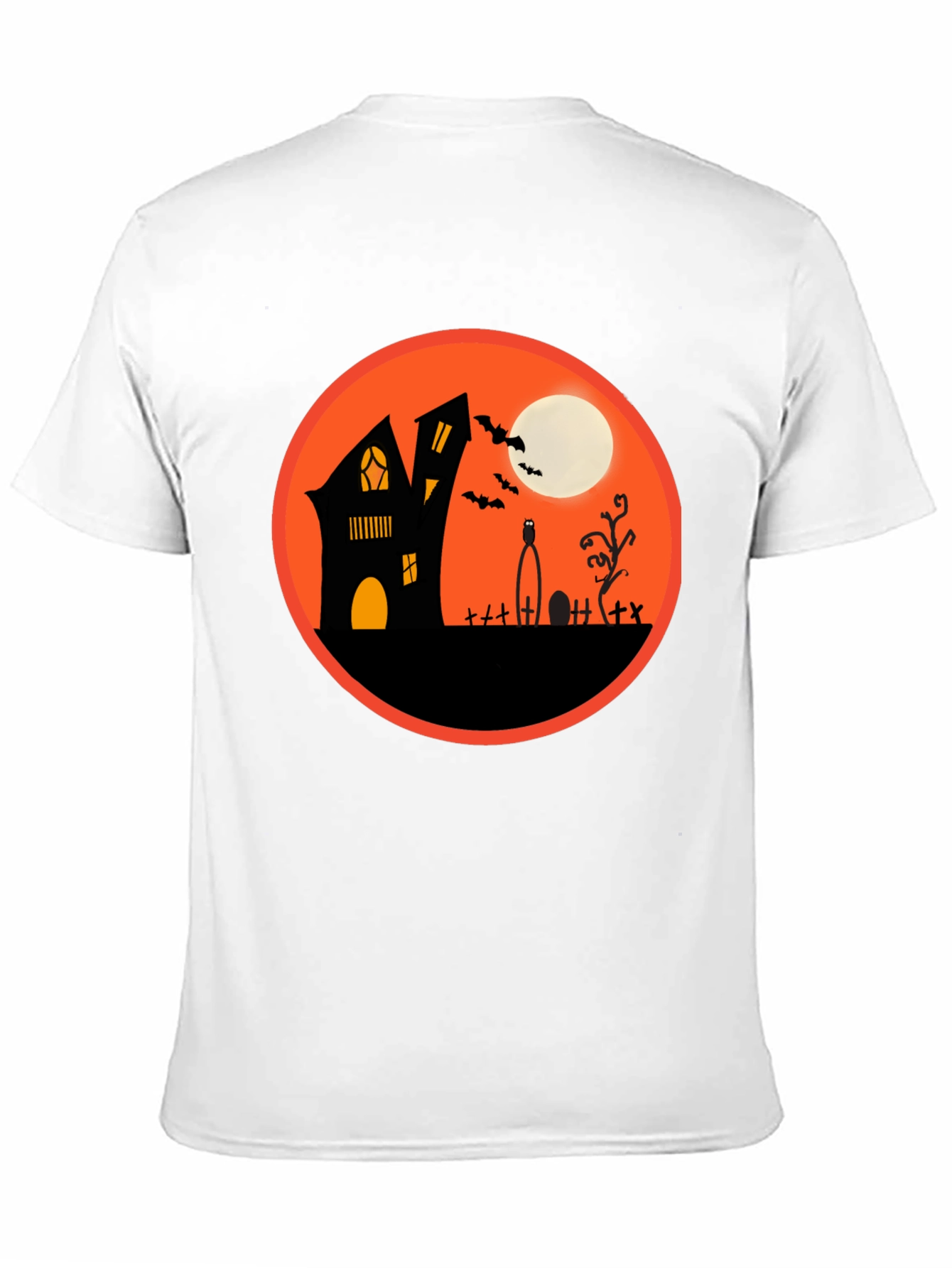 Spooky Halloween T-Shirt - Haunted House Design