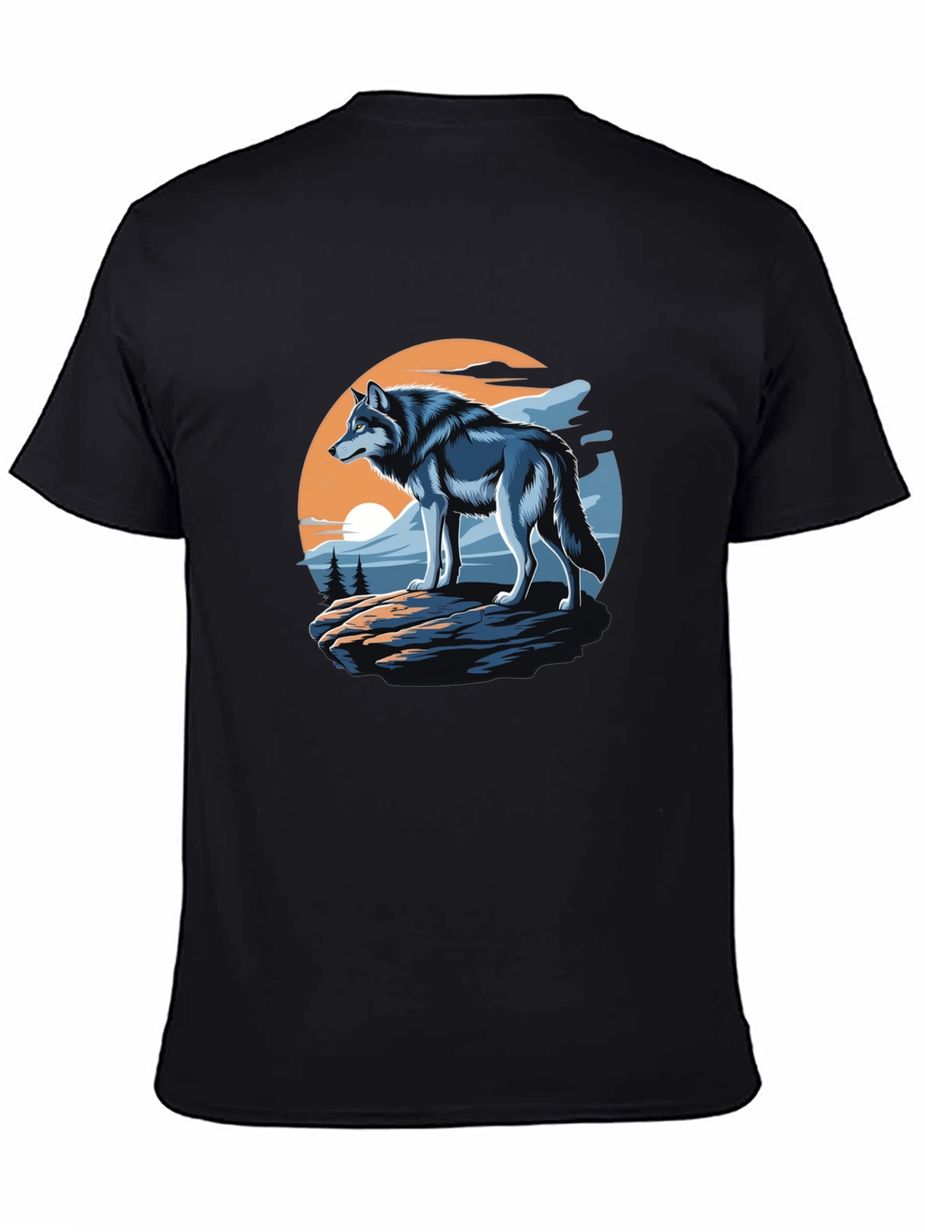 Wolf Graphic T-Shirt - Black Animal Tee
