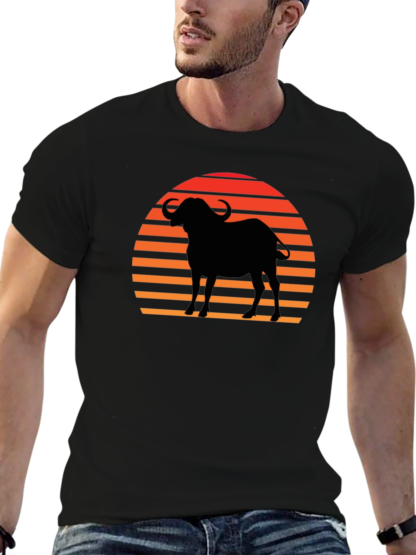 Sunset Buffalo Silhouette Graphic Tee