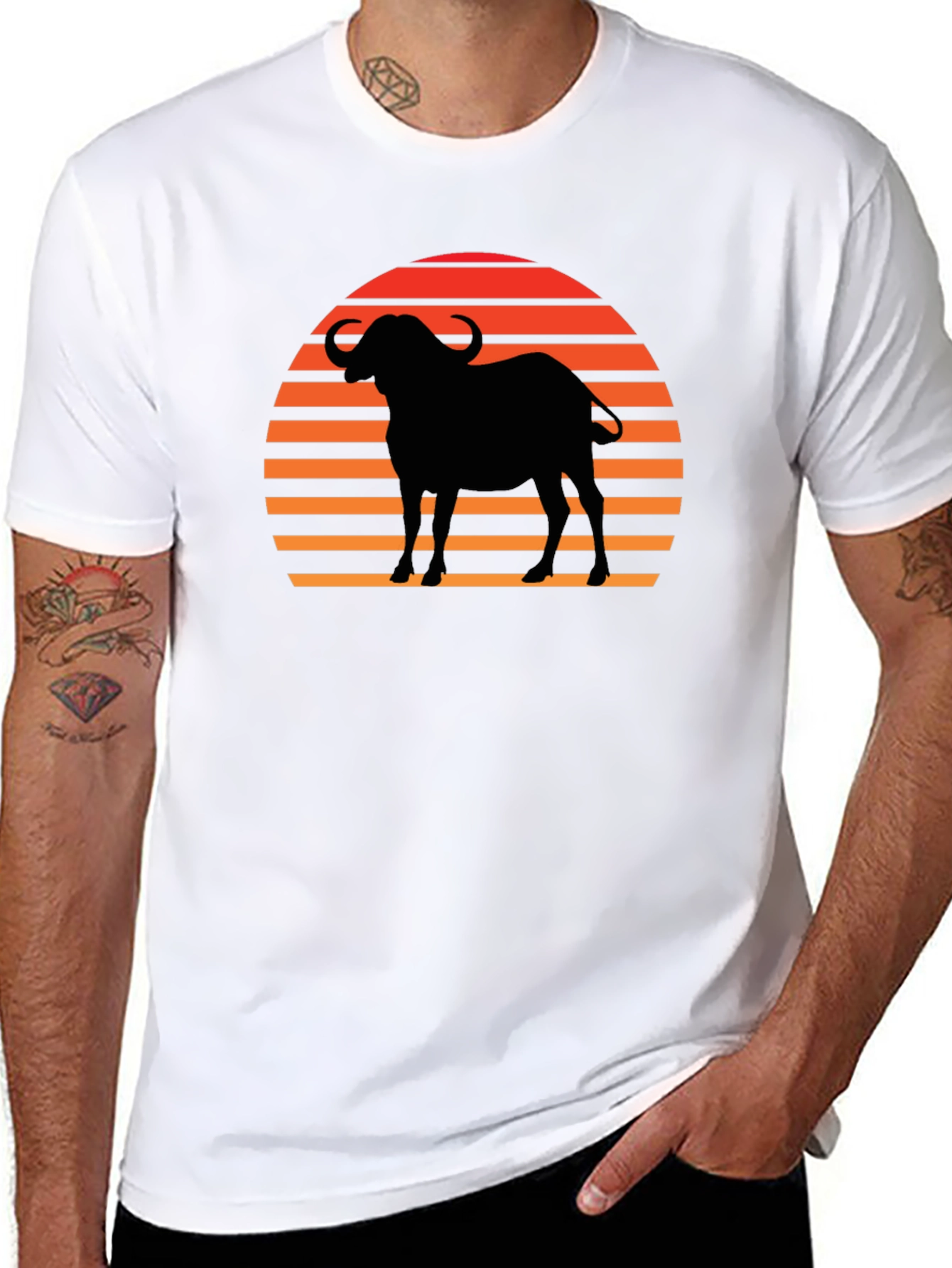 Sunset Buffalo Silhouette Graphic Tee