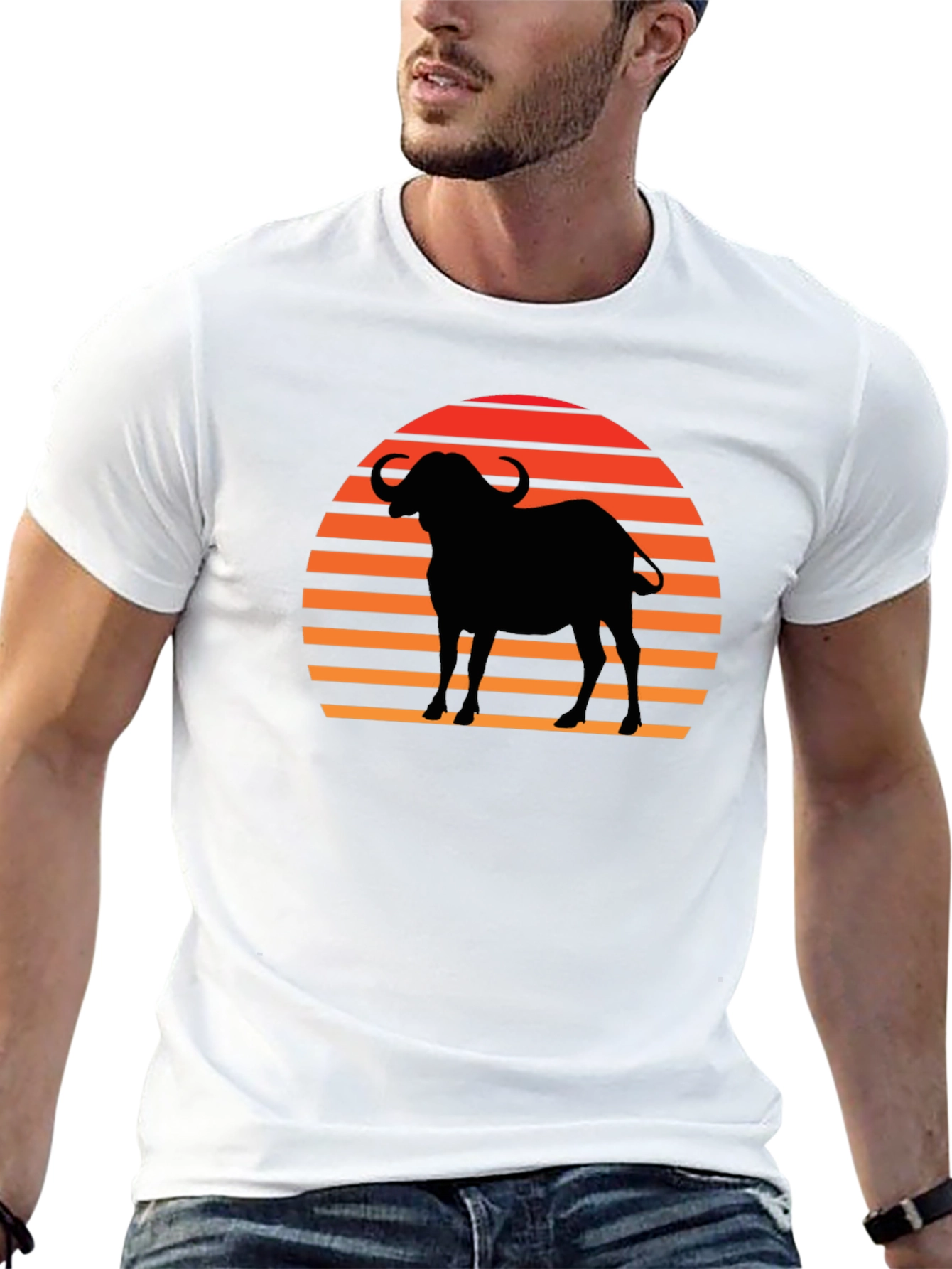 Sunset Buffalo Silhouette Graphic Tee
