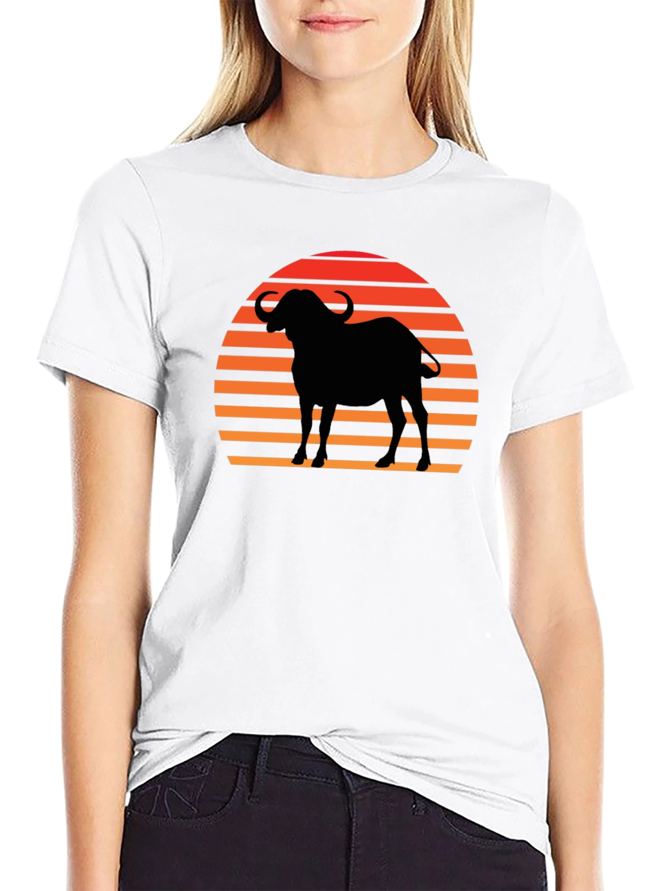 Sunset Buffalo Silhouette Graphic Tee