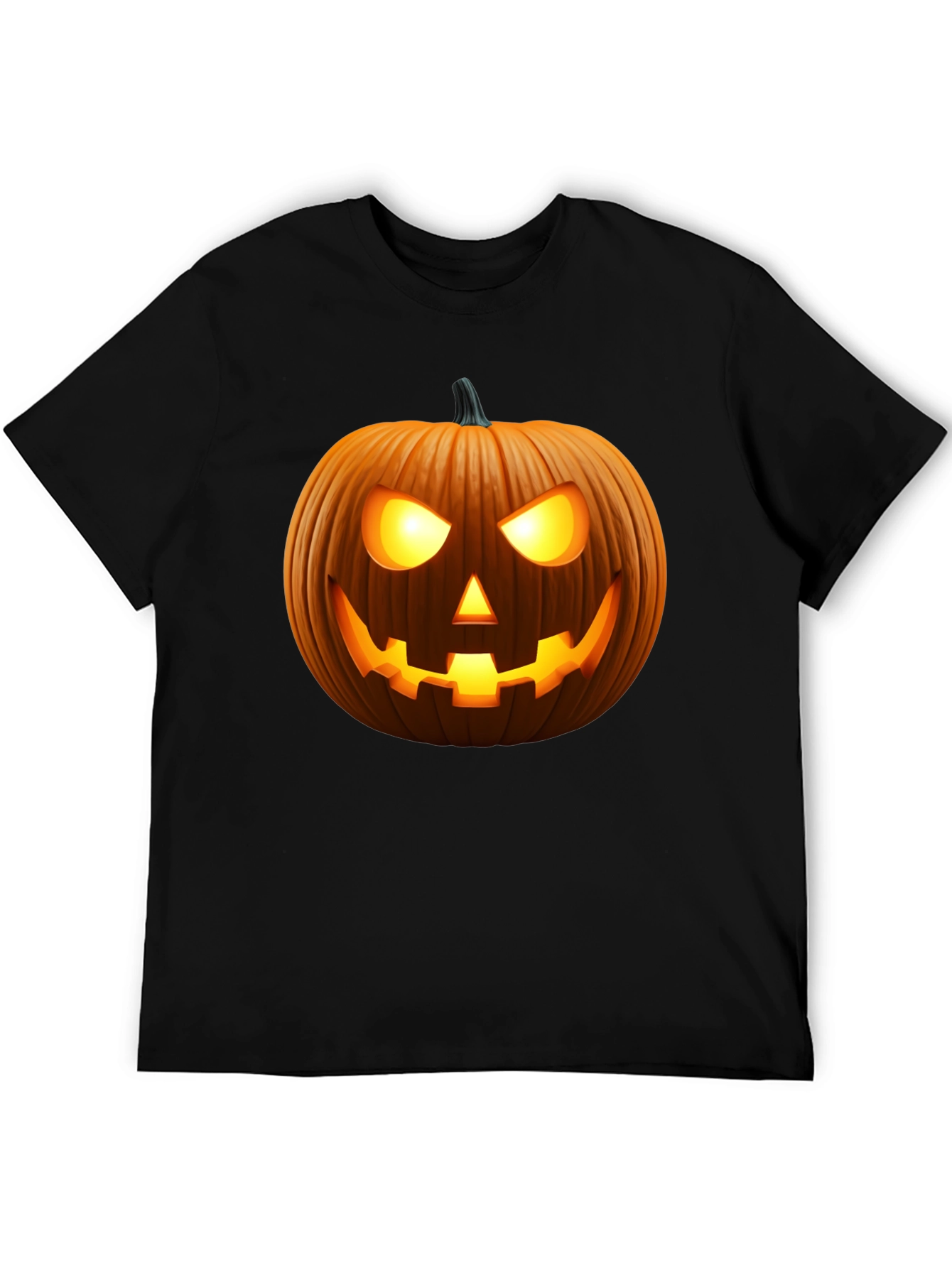 Spooky Pumpkin Halloween Black T-Shirt