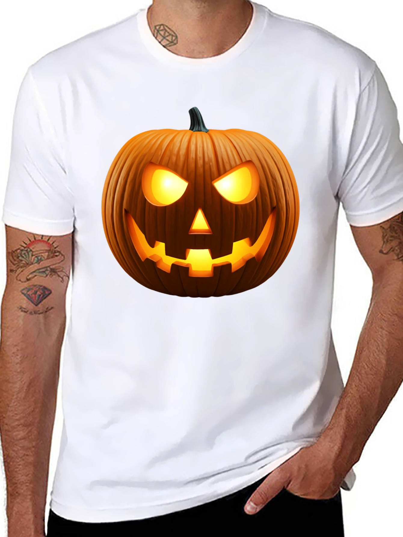 Spooky Pumpkin Halloween Black T-Shirt