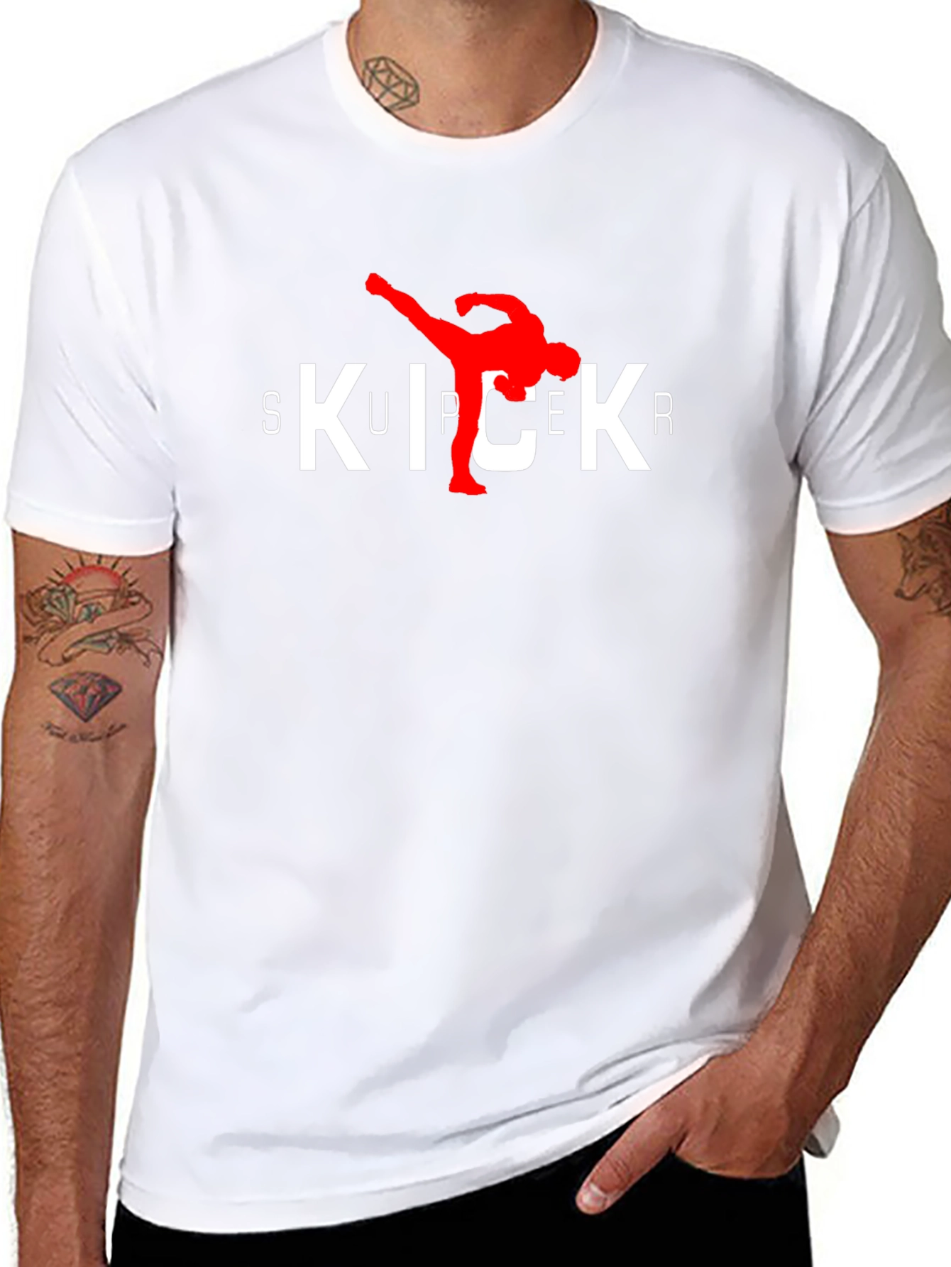 Super Kicker Black T-Shirt Martial Arts Tee