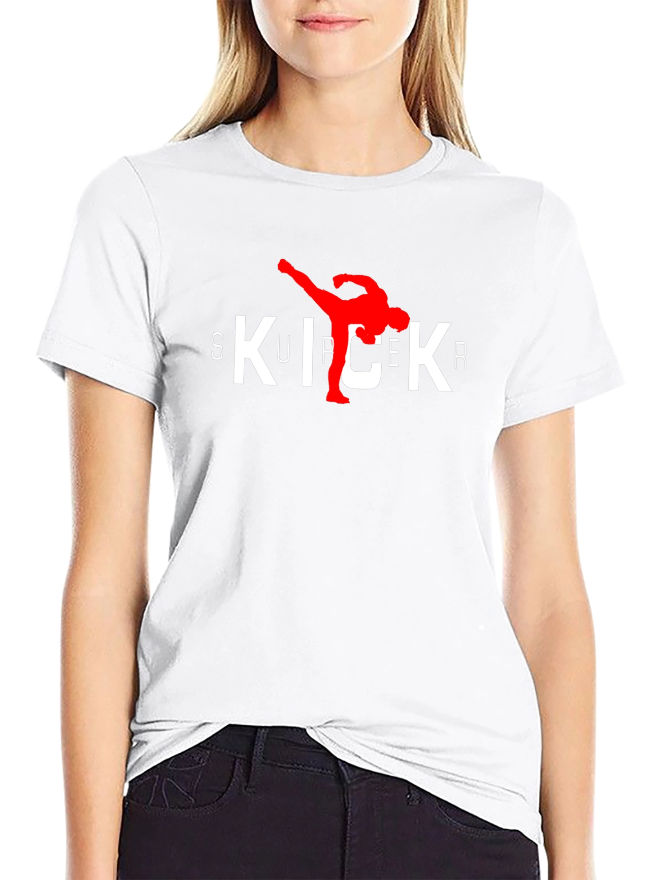 Super Kicker Black T-Shirt Martial Arts Tee