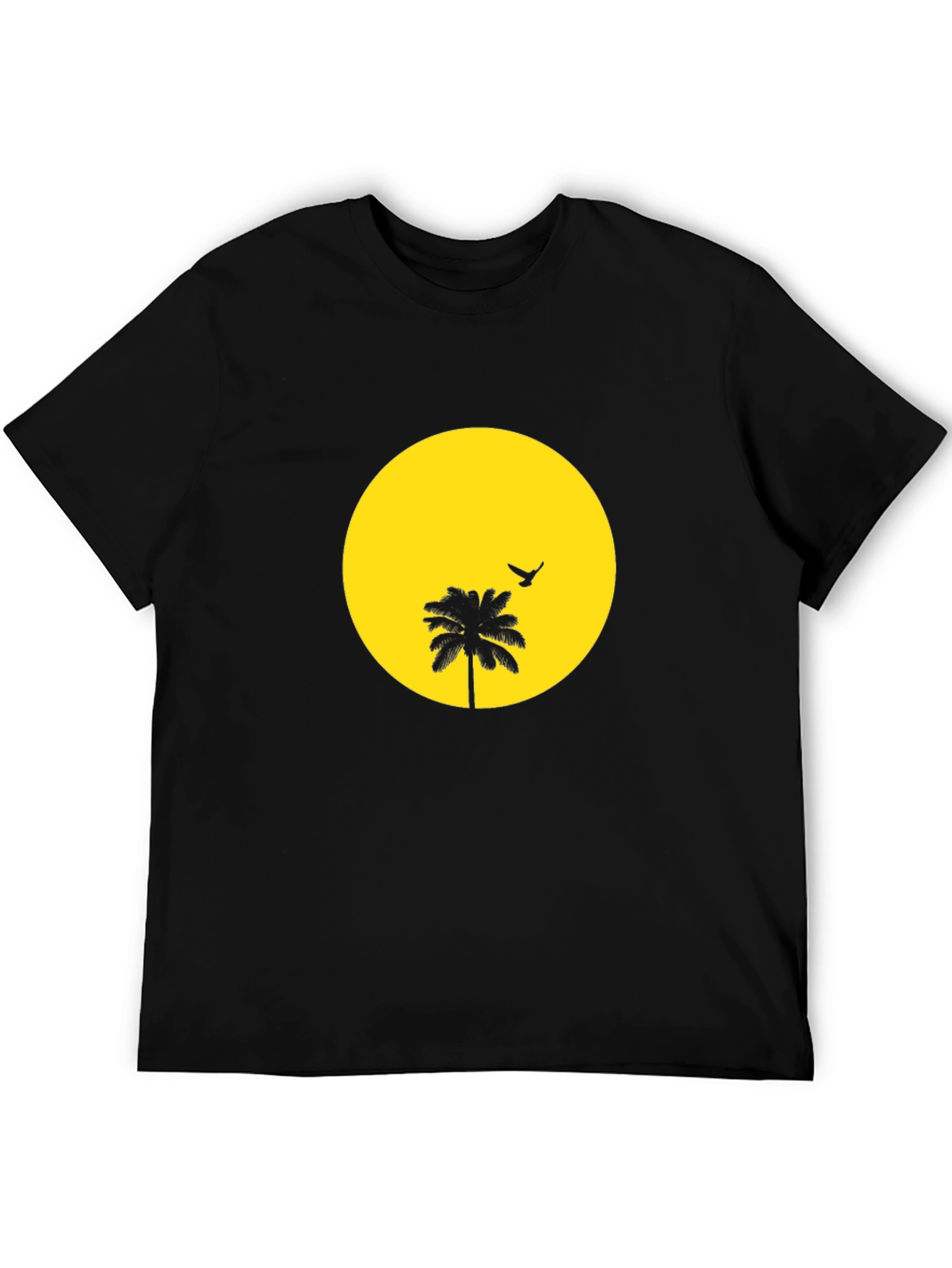 Tropical Sunset Tee - Black Palm Tree Graphic T-Shirt