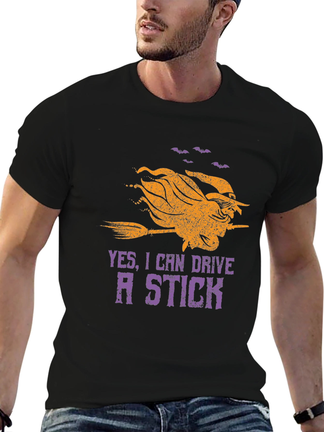 Witch Ride Stick T-Shirt Halloween Tee