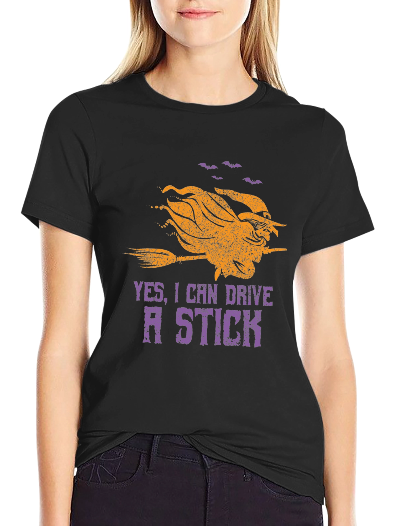 Witch Ride Stick T-Shirt Halloween Tee