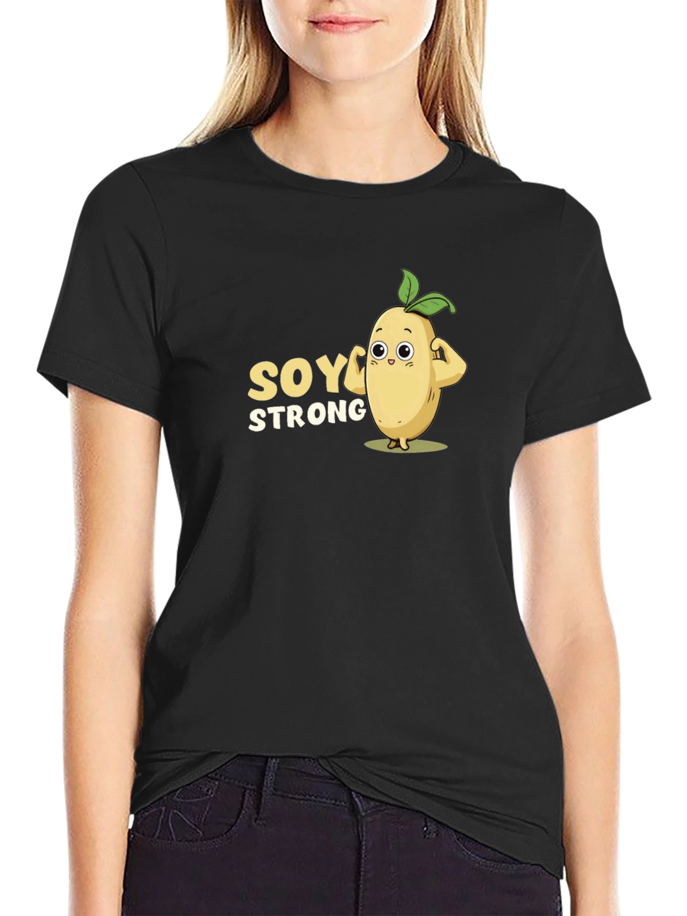 Soy Strong Graphic T-Shirt - Black