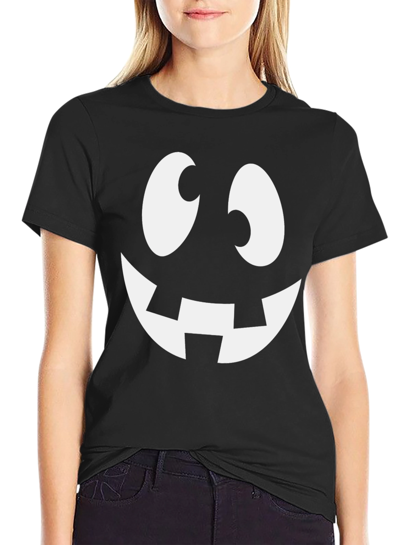 Spooky Smile Halloween T-Shirt - Black