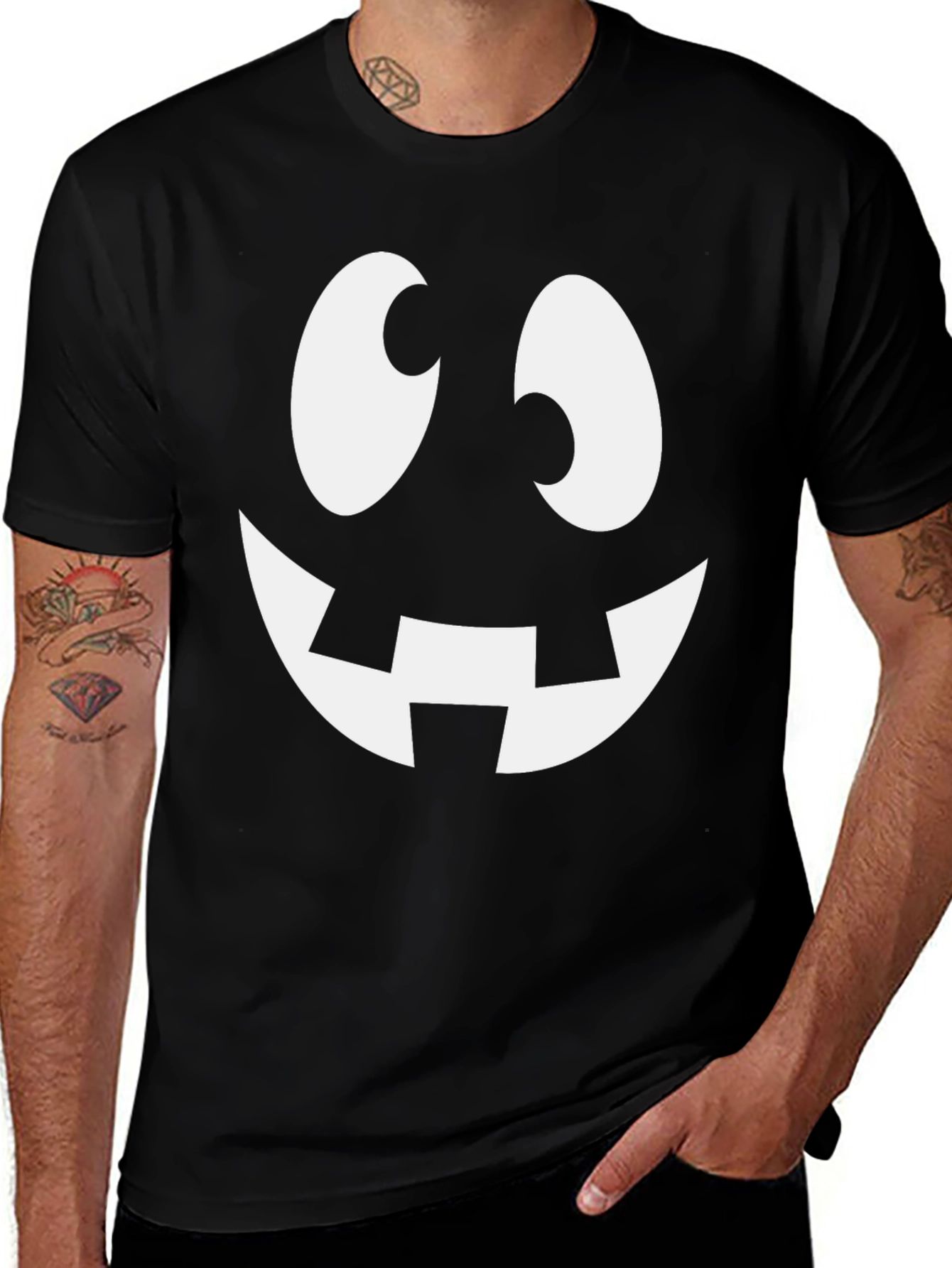 Spooky Smile Halloween T-Shirt - Black