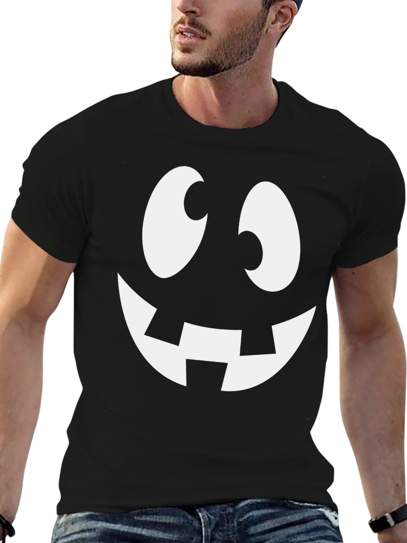 Spooky Smile Halloween T-Shirt - Black