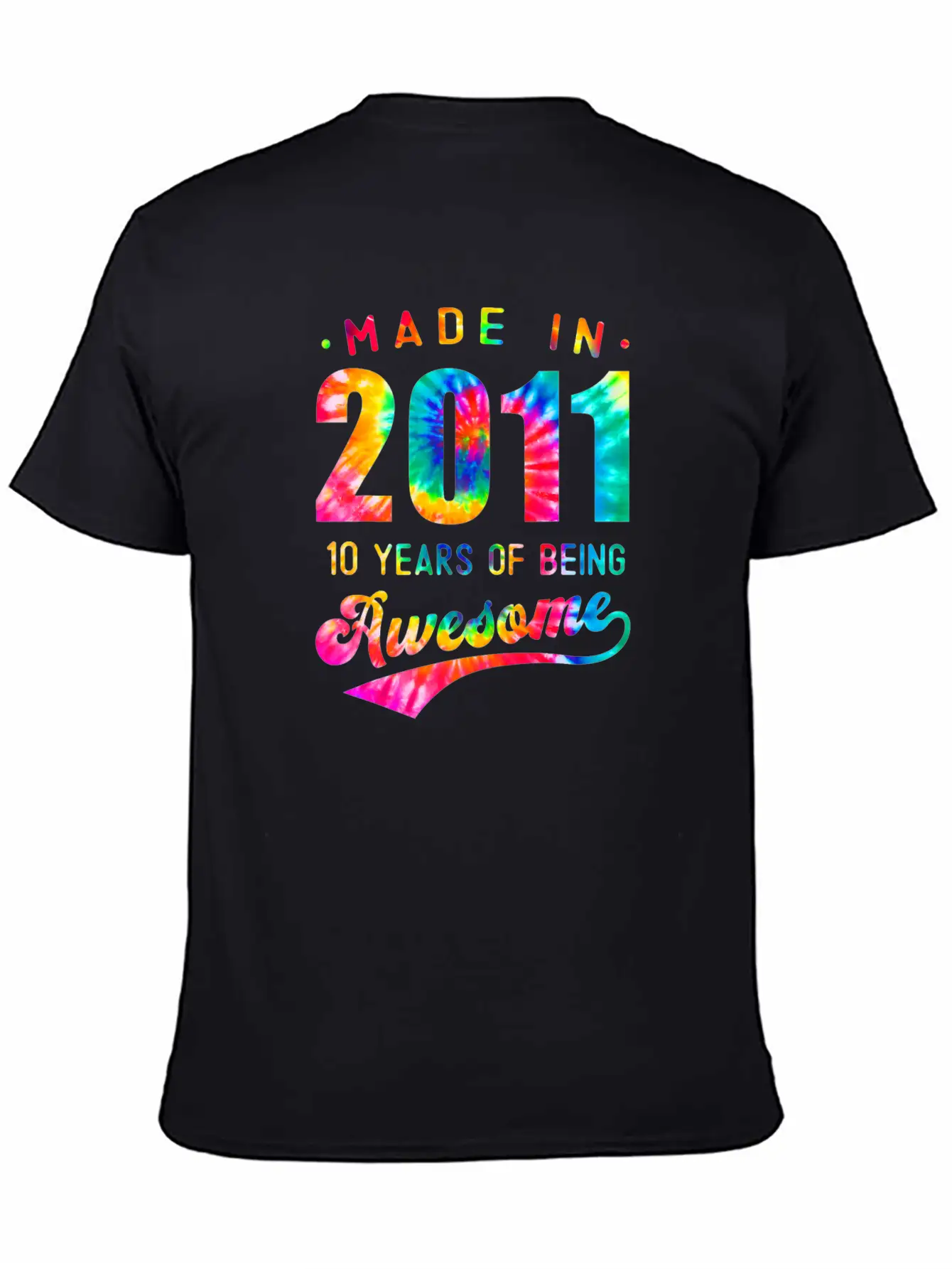 10 Jahre Alt 10. Geburtstag 2011 Tie Dye Awesome Essential Cotton Tee For Daily Outfits – Unisex Style