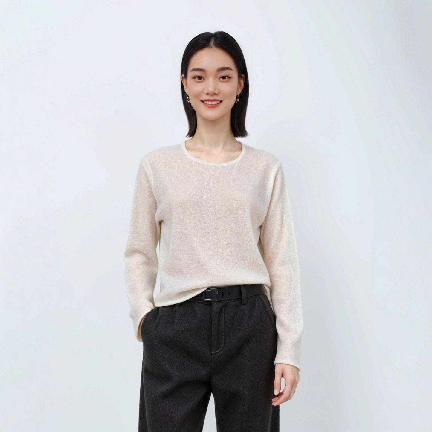Arrival Regular Shoulder Loose Soft Inner Wear Women's Thin Long Sleeve Versatile Knitwear Base Layer Sweater