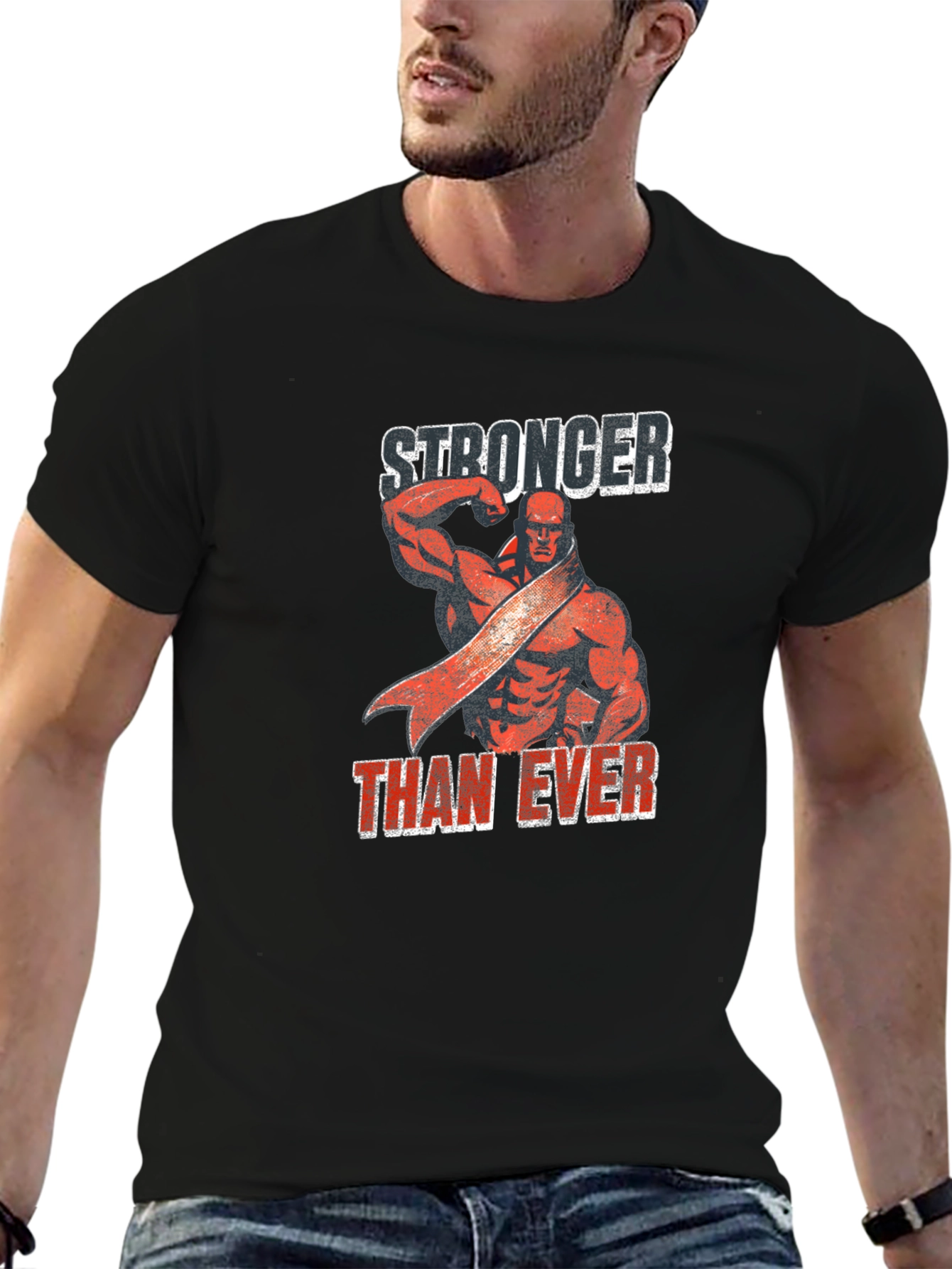 Stronger Than Ever Graphic Tee - Black Cotton Shirt
