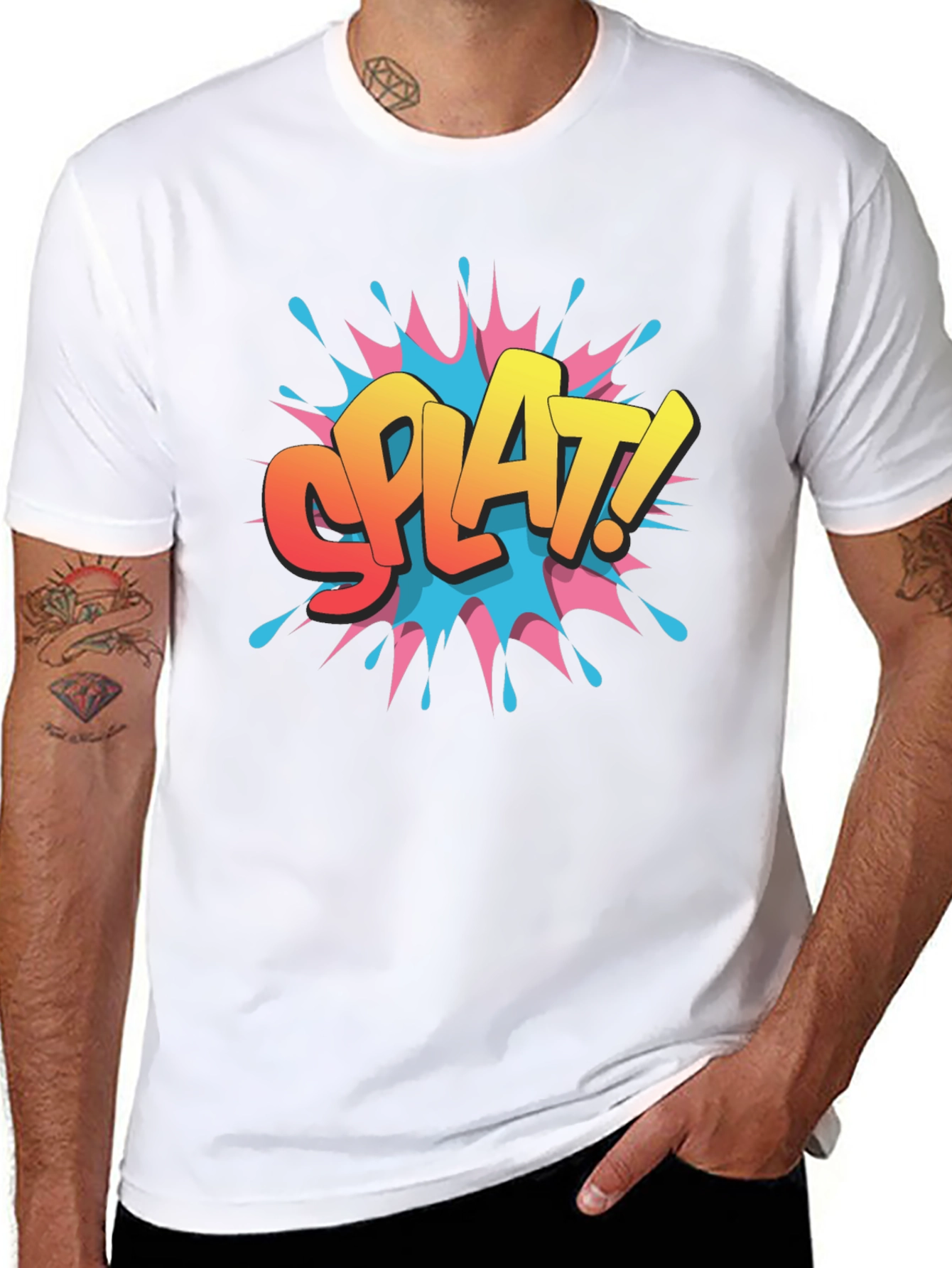 SPLAT! Graphic Print Black T-Shirt