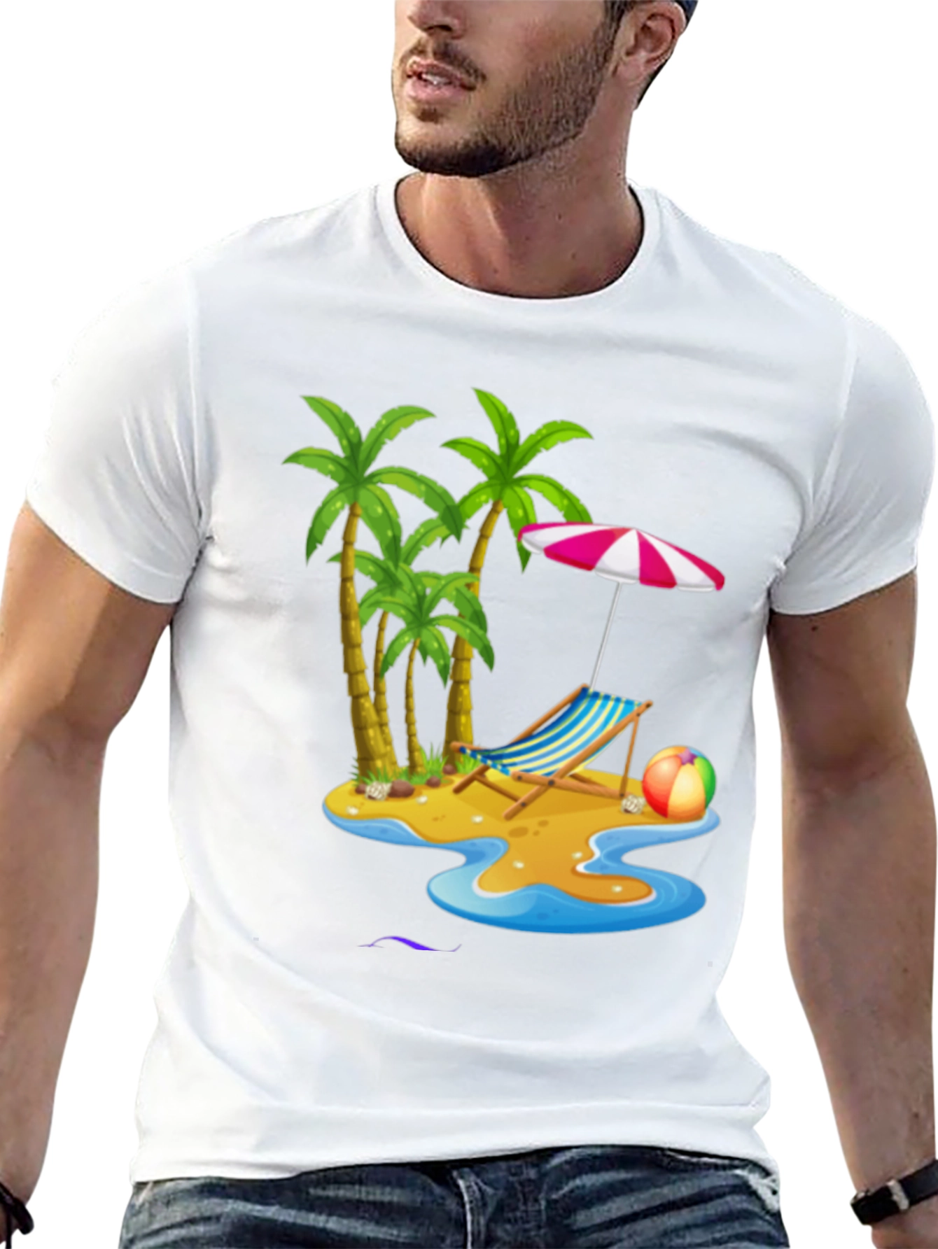 Tropical Beach Scene T-Shirt