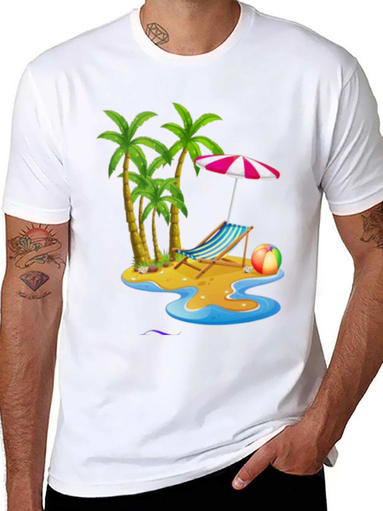 Tropical Beach Scene T-Shirt