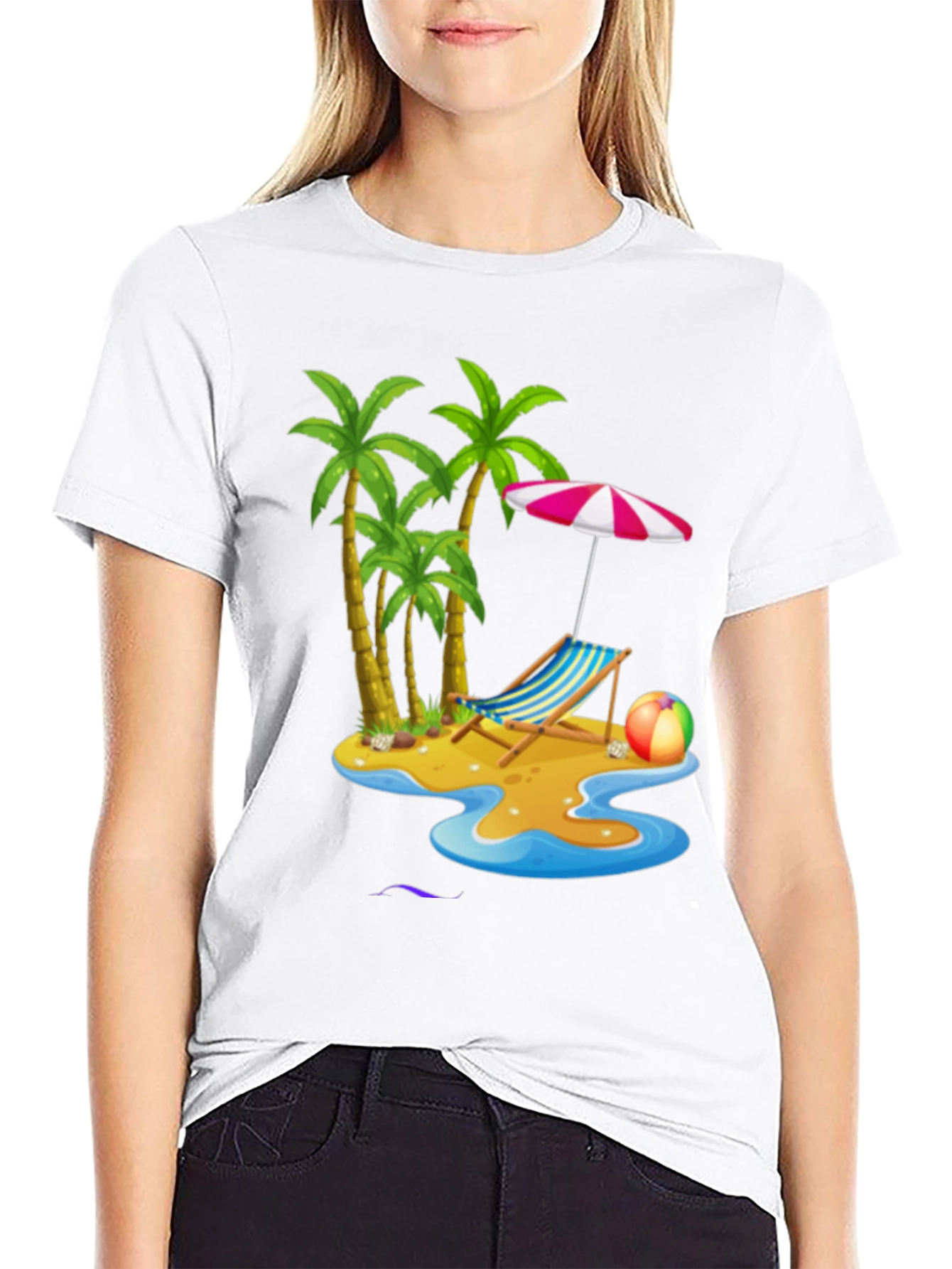 Tropical Beach Scene T-Shirt