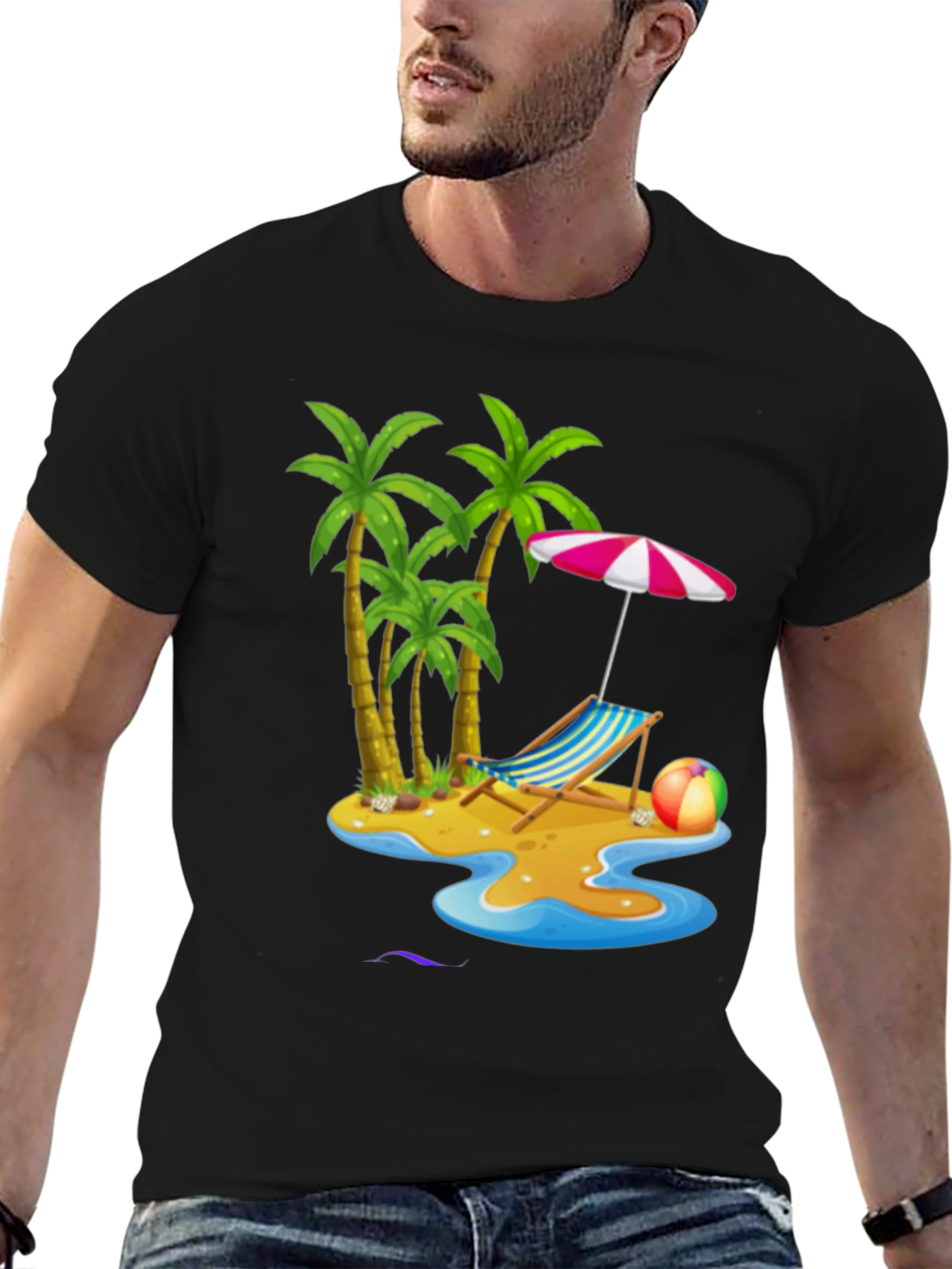 Tropical Beach Scene T-Shirt