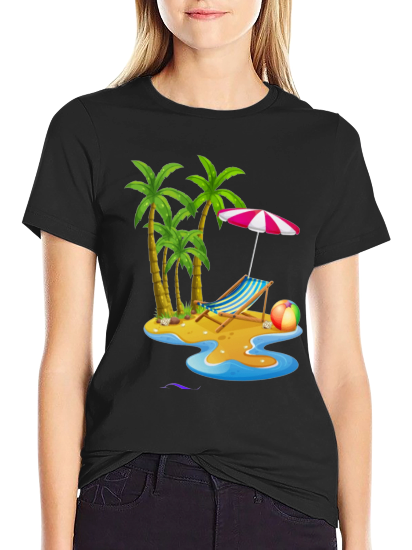 Tropical Beach Scene T-Shirt