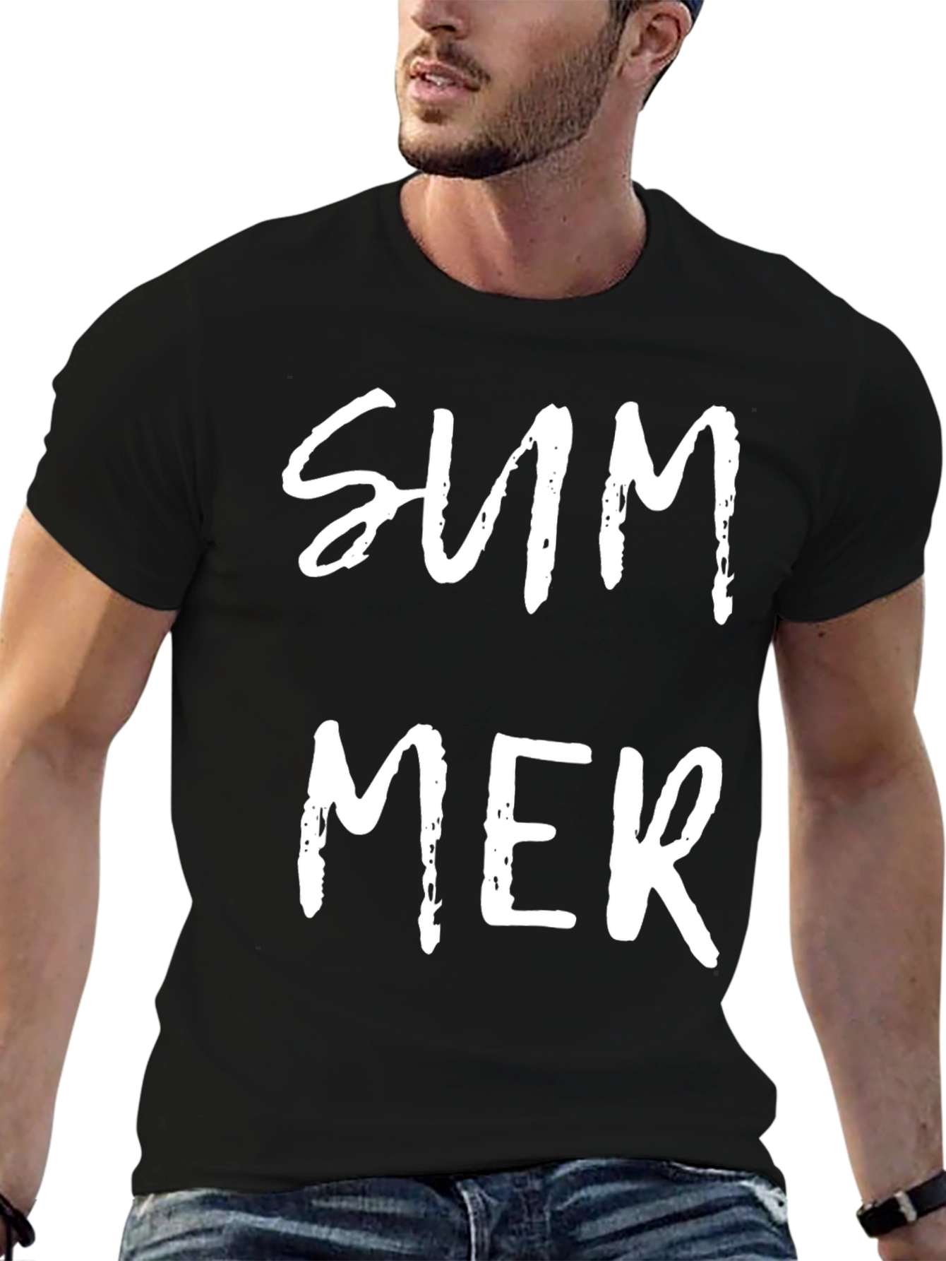 Summer Graphic Tee - Mens Black T-Shirt