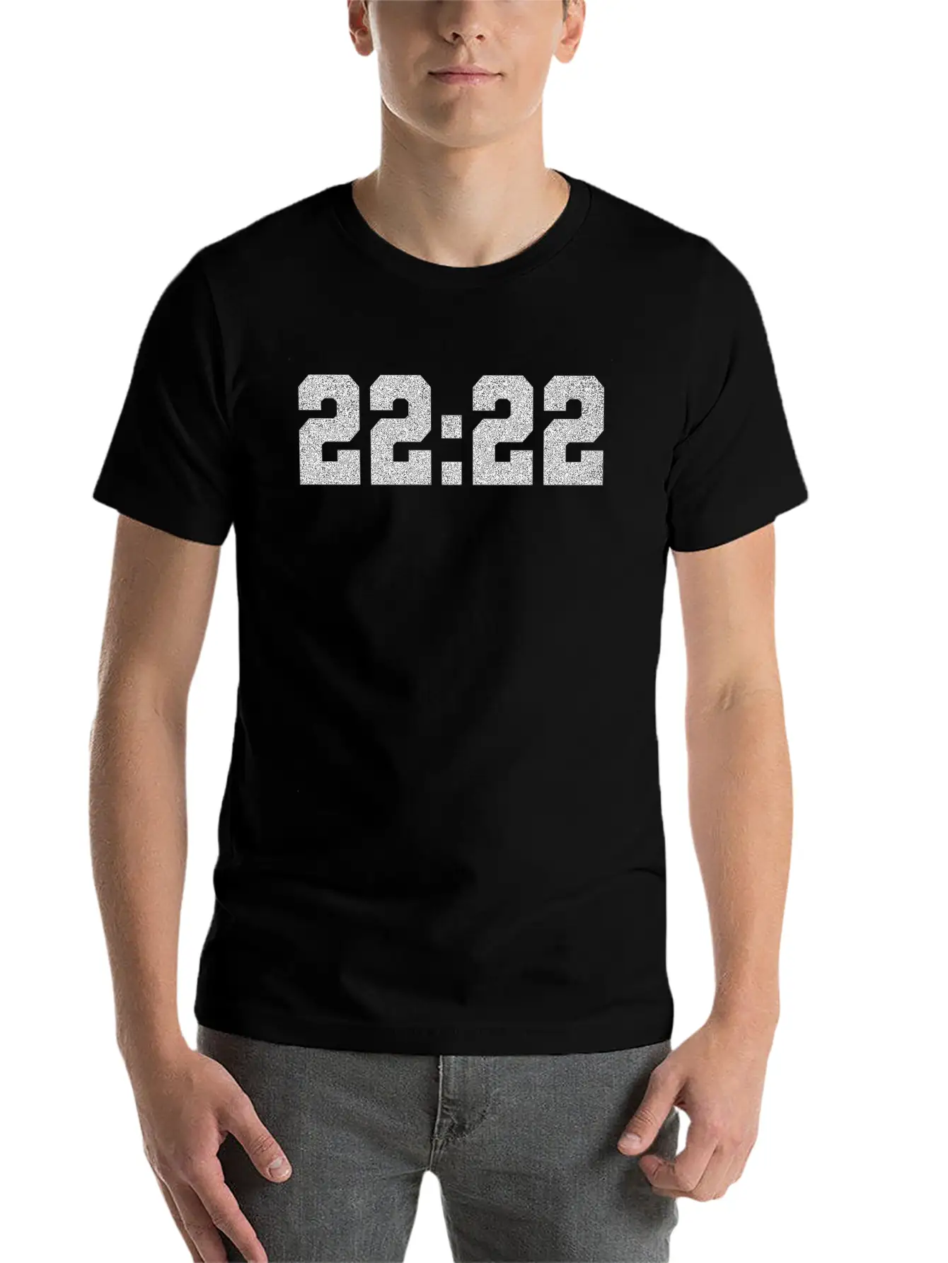 222 Angel Number Intuition Silver Word Art Essential Cotton Tee For Daily Outfits – Unisex Style