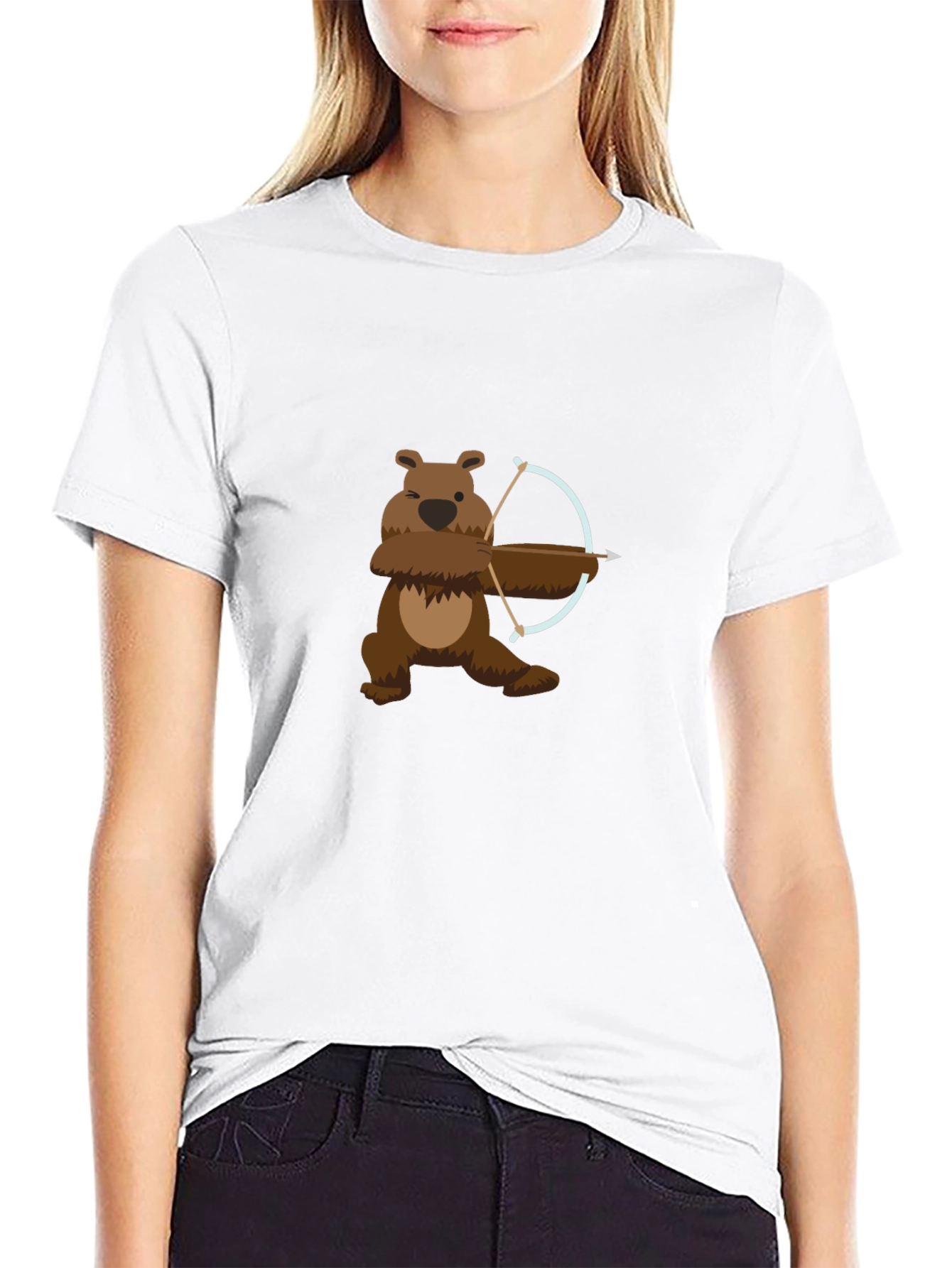 Bear Archer Graphic Tee - Cool Cartoon Bear T-Shirt