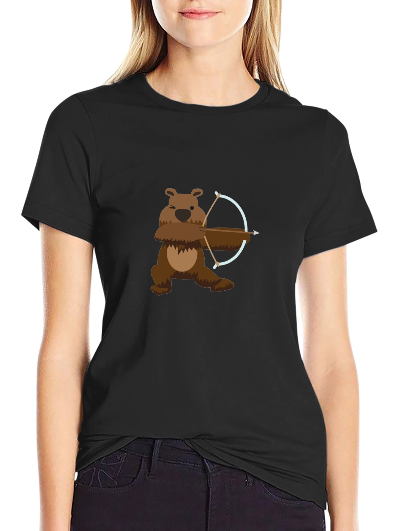 Bear Archer Graphic Tee - Cool Cartoon Bear T-Shirt