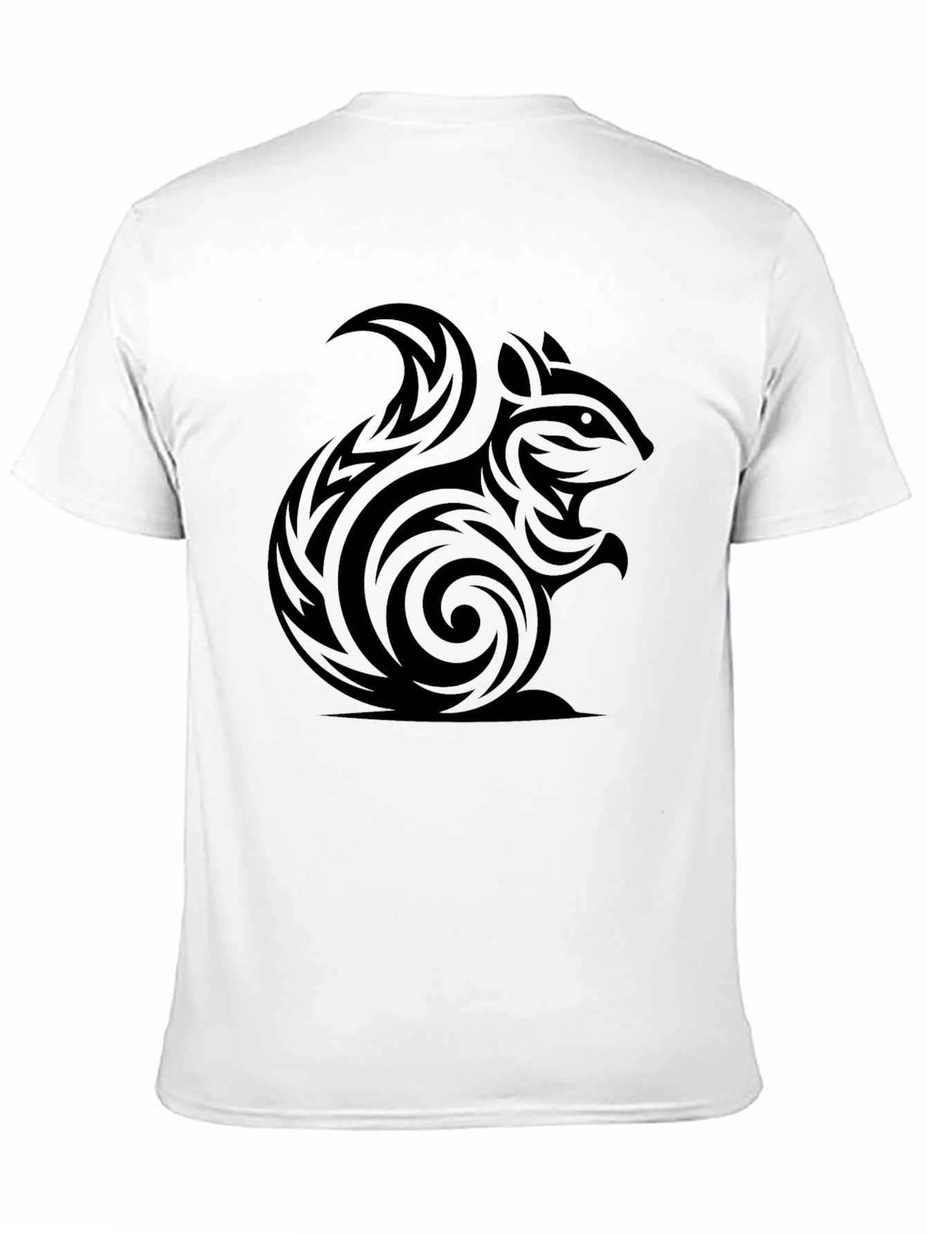 Tribal Squirrel Tee - Black Cotton Graphic T-Shirt