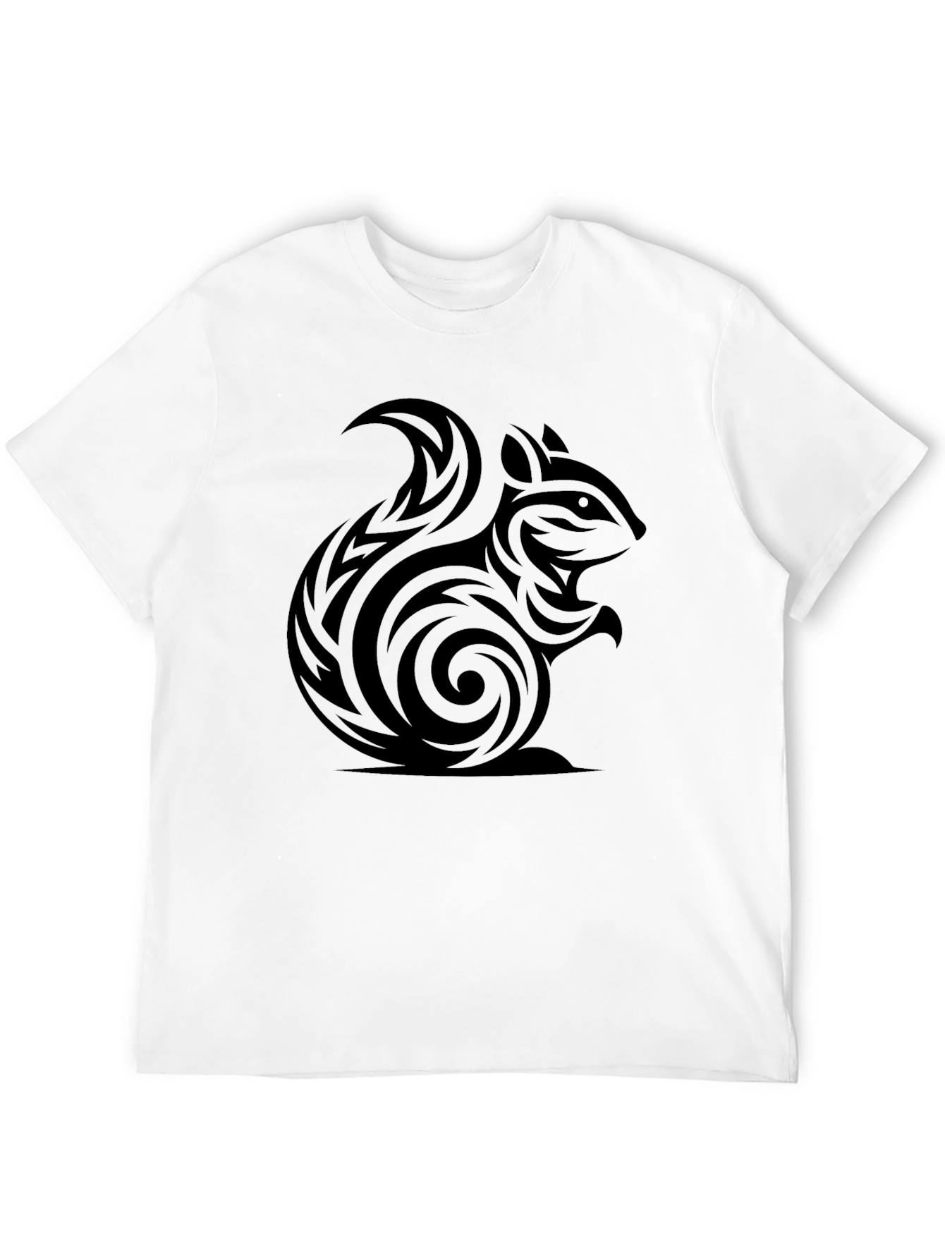 Tribal Squirrel Tee - Black Cotton Graphic T-Shirt