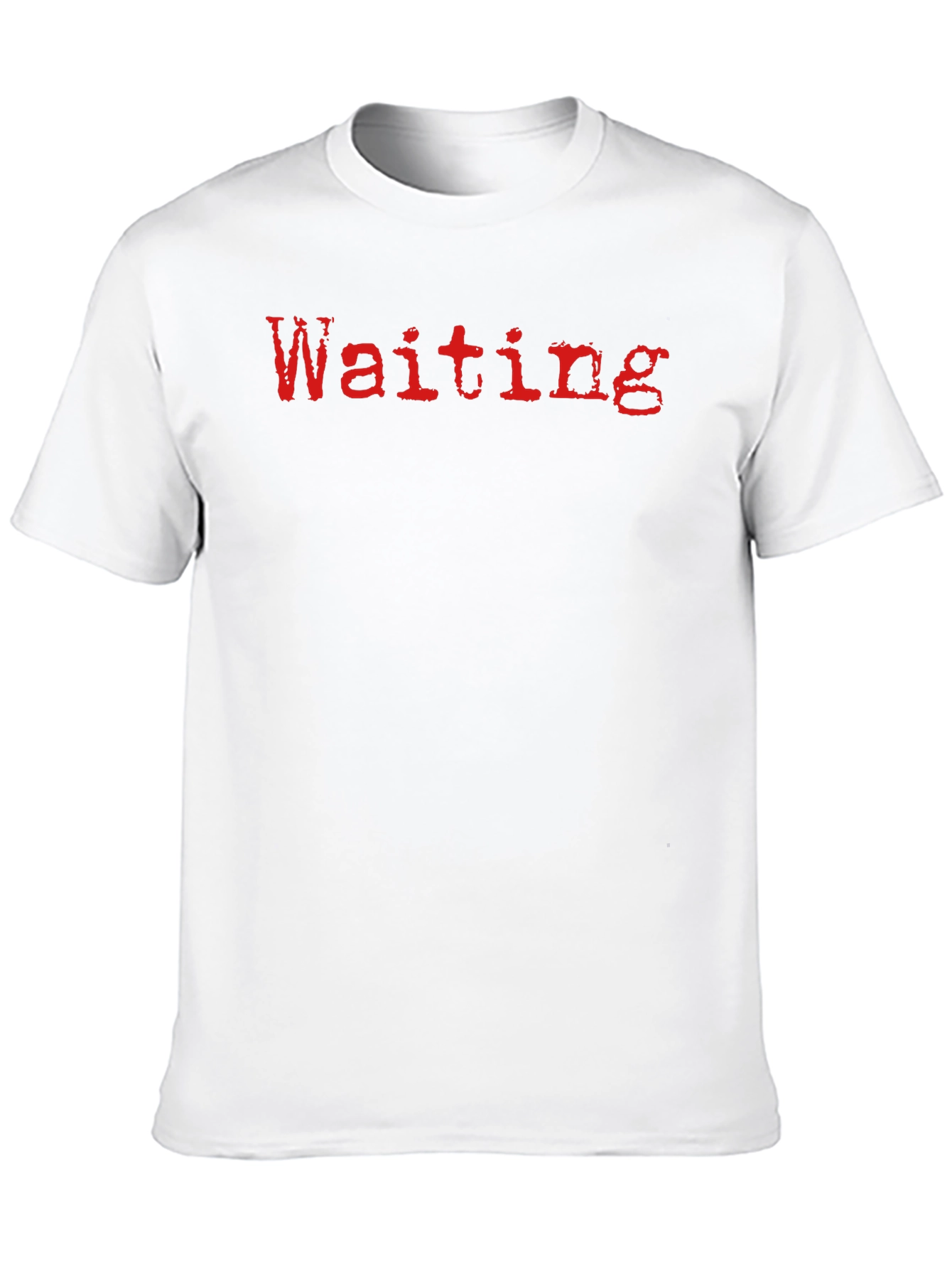Waiting T-Shirt - Red Grunge Text on Black