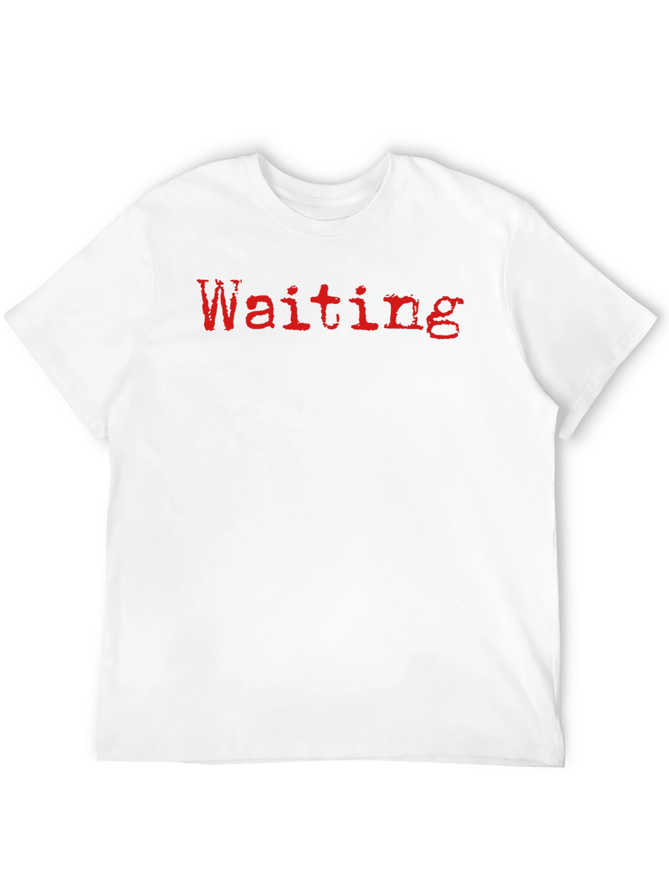 Waiting T-Shirt - Red Grunge Text on Black
