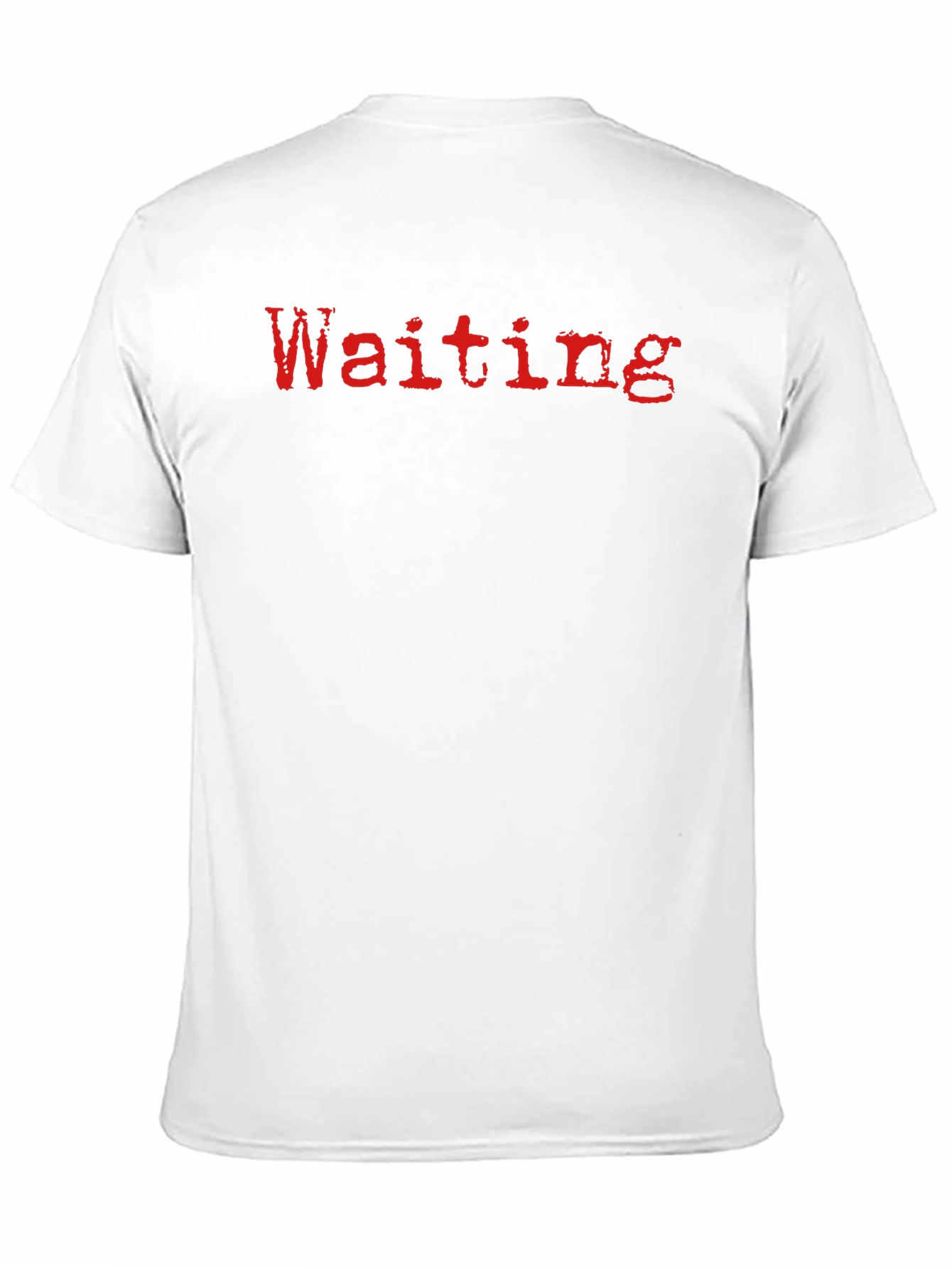 Waiting T-Shirt - Red Grunge Text on Black