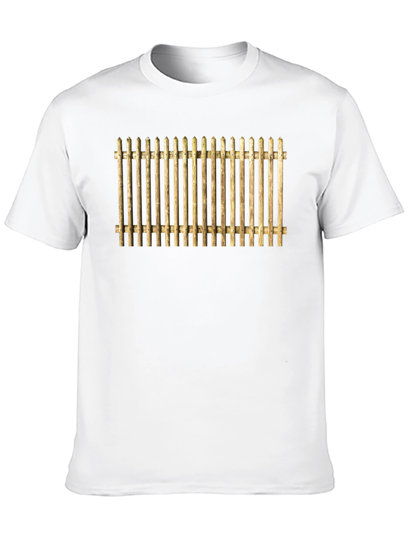 Novelty Fence Graphic T-Shirt - Black Cotton Tee