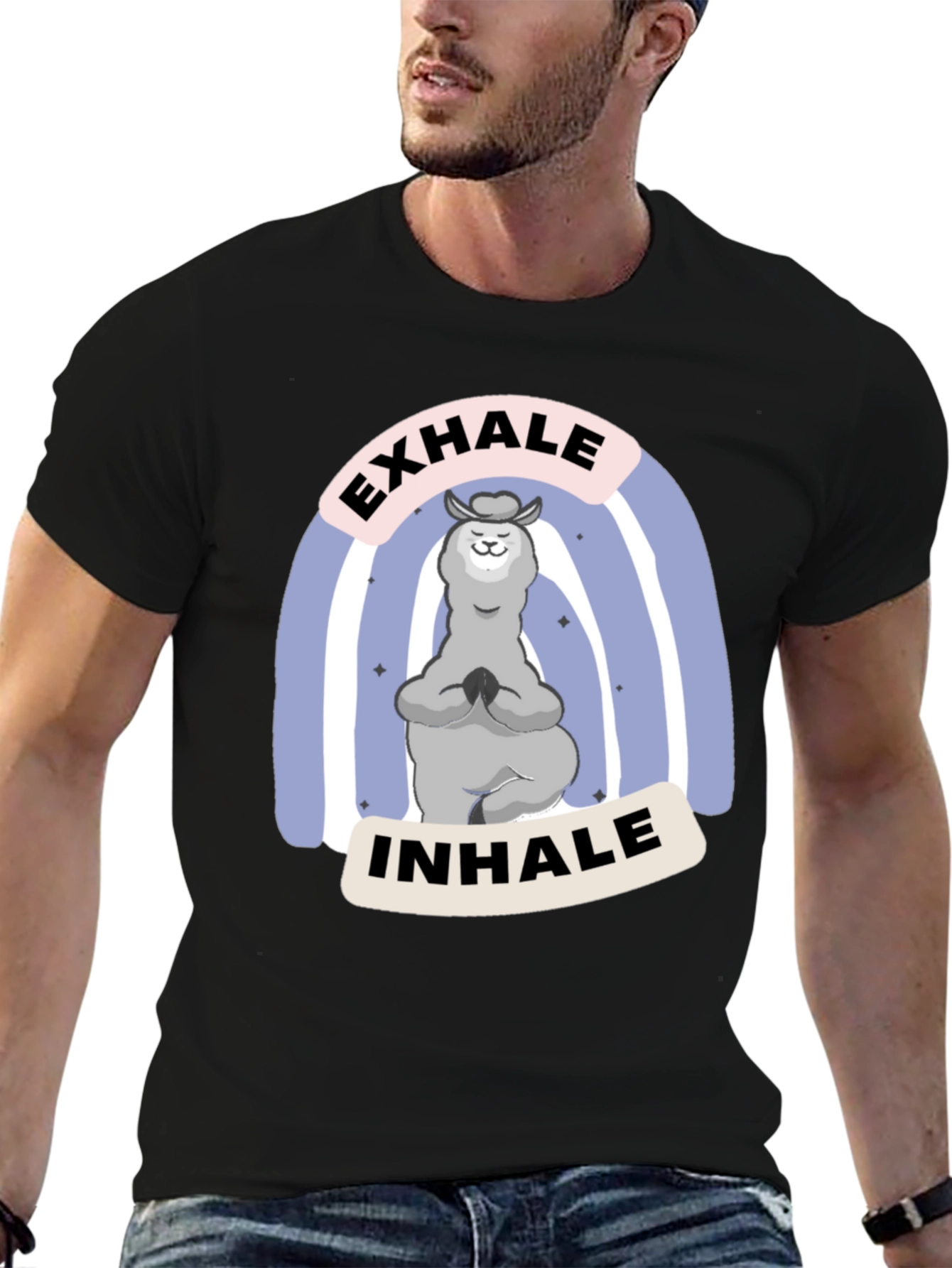 Yoga Llama T-Shirt - Exhale Inhale Relax Tee