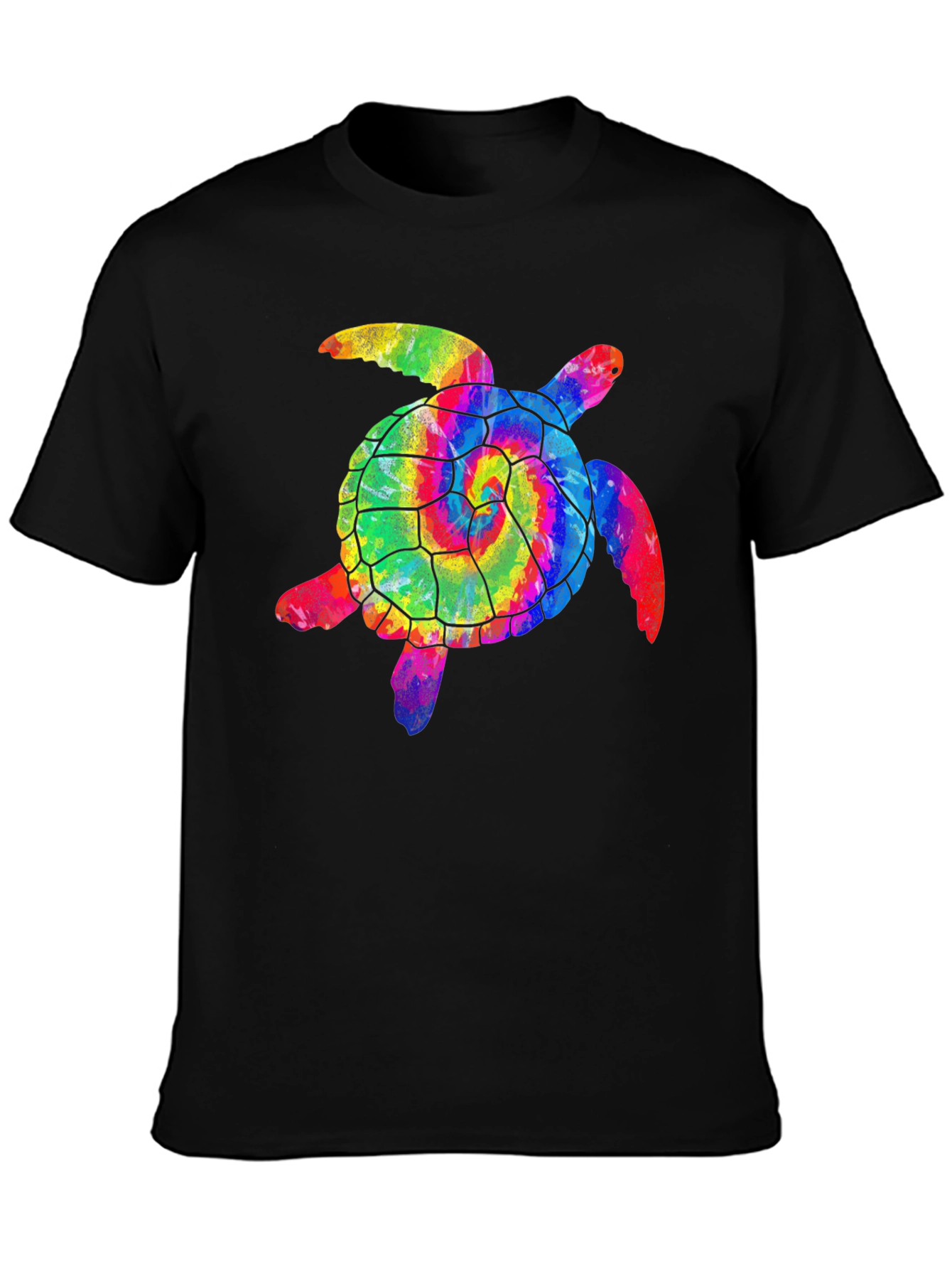Tie Dye Turtle Graphic T-Shirt - Stylish Comfort