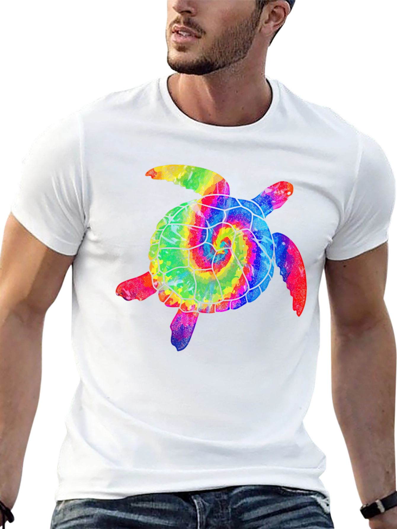 Tie Dye Turtle Graphic T-Shirt - Stylish Comfort
