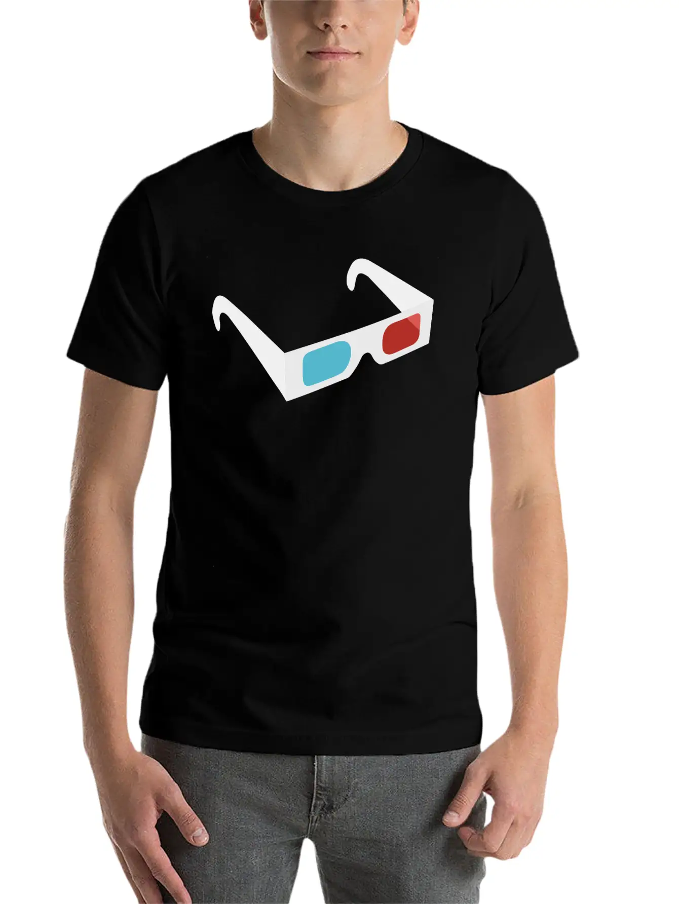 3D Glasses Classic Fit Graphic Tee For Daily Comfort – Unisex Cotton Shirt