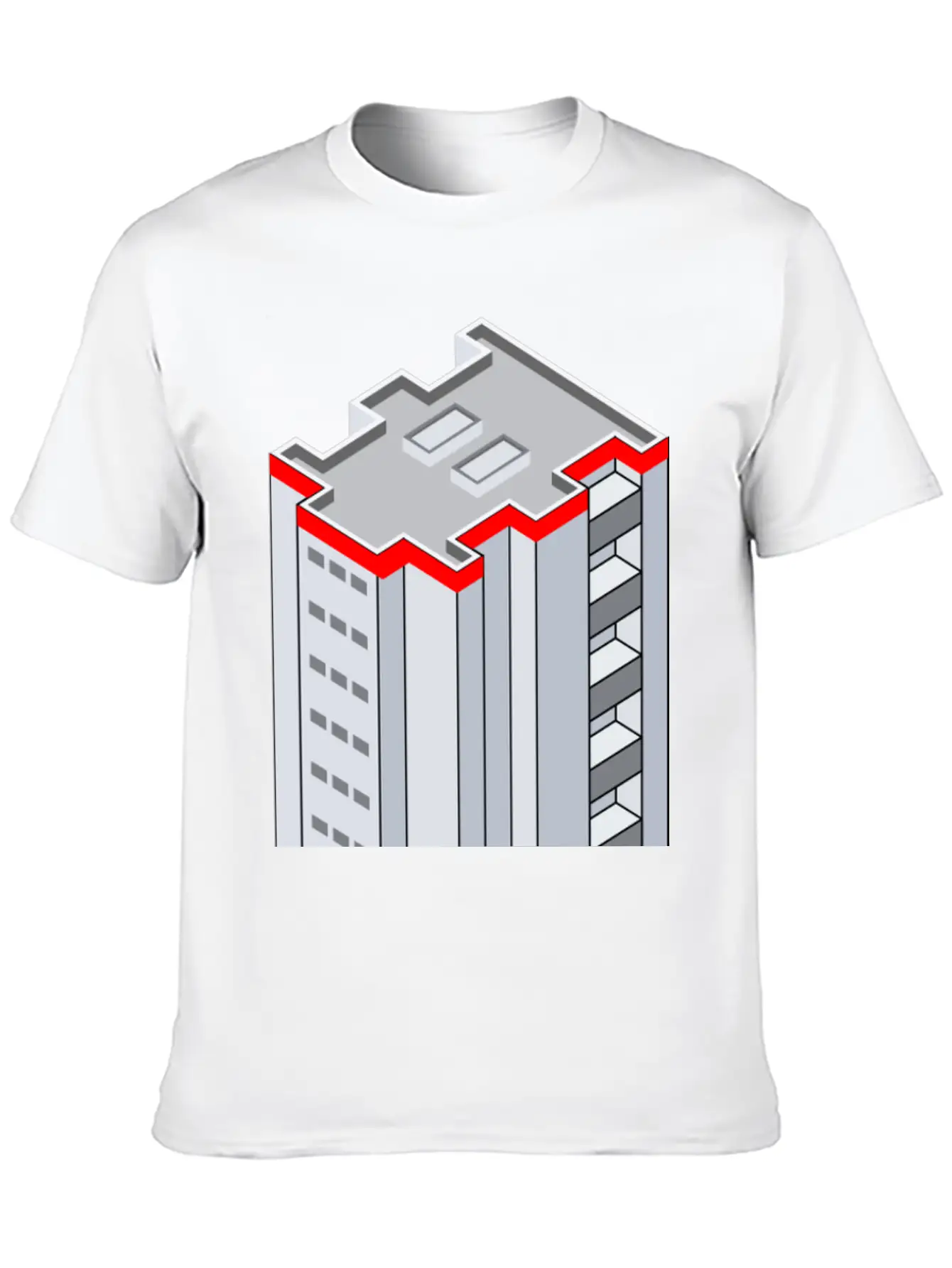 3D Isometric Building Essential Cotton Tee For Daily Outfits – Unisex Style