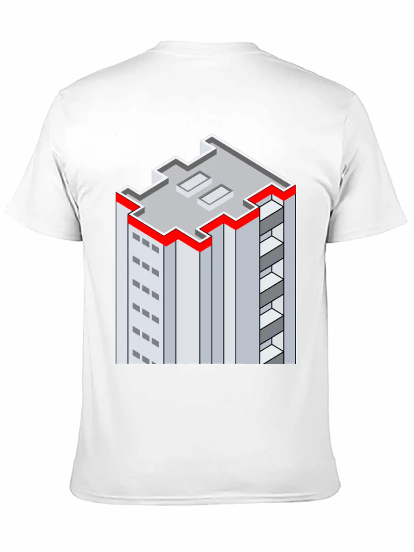 3D Isometric Building Essential Cotton Tee For Daily Outfits – Unisex Style