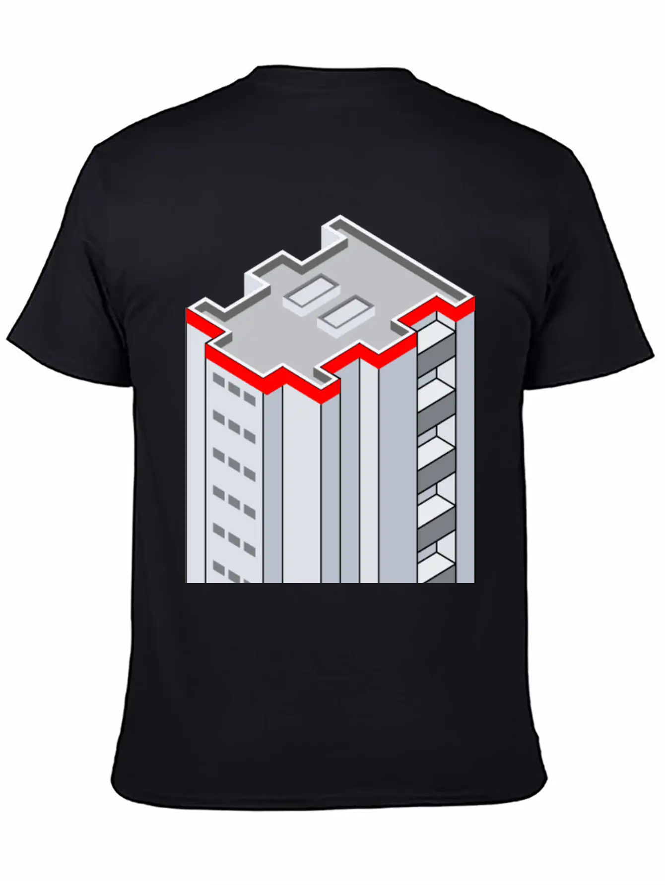 3D Isometric Building Essential Cotton Tee For Daily Outfits – Unisex Style