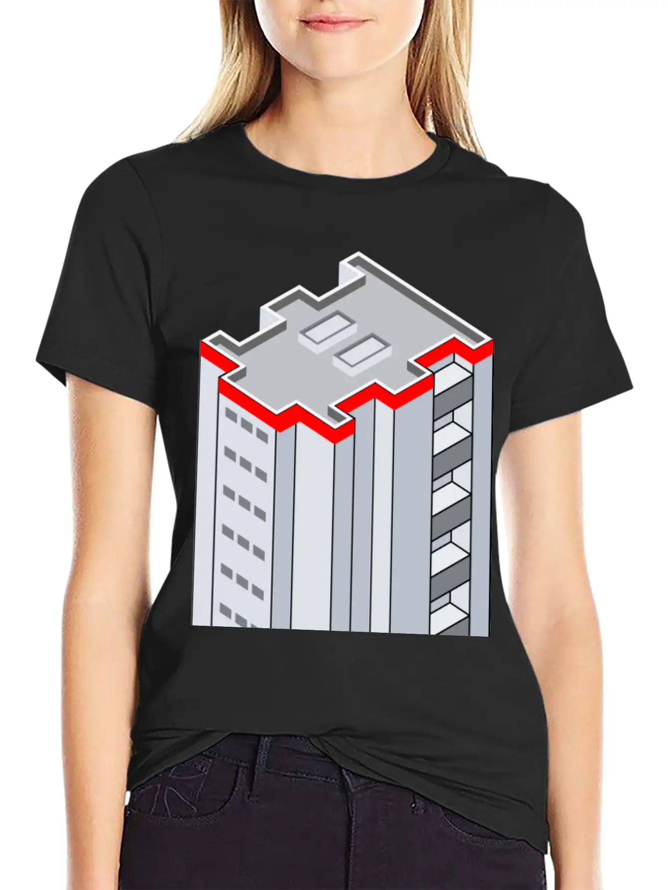 3D Isometric Building Essential Cotton Tee For Daily Outfits – Unisex Style