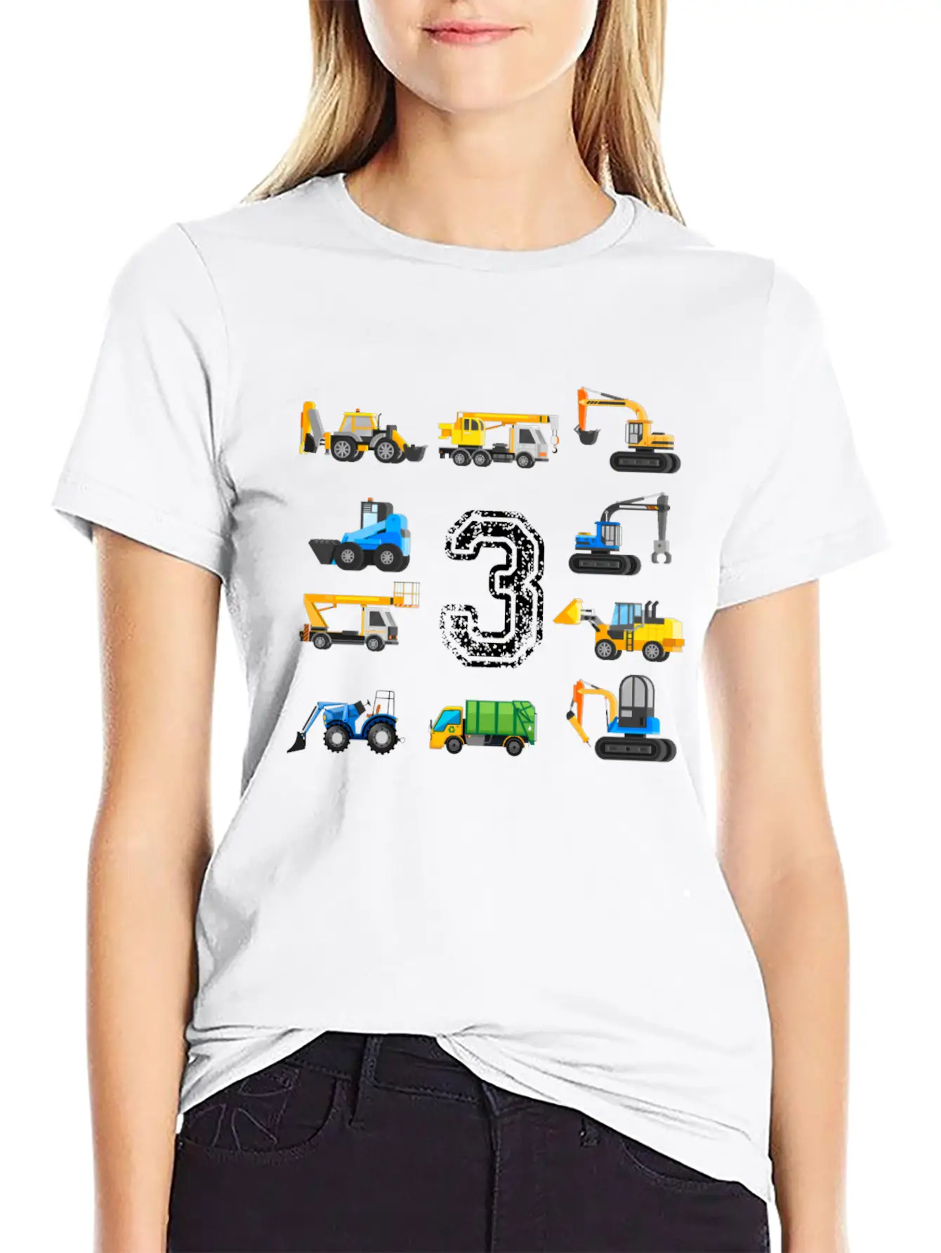 3rd Birthday Boy Toddler Construction Truck Gift Unisex Casual T-Shirt – Clean Design For Daily Comfort