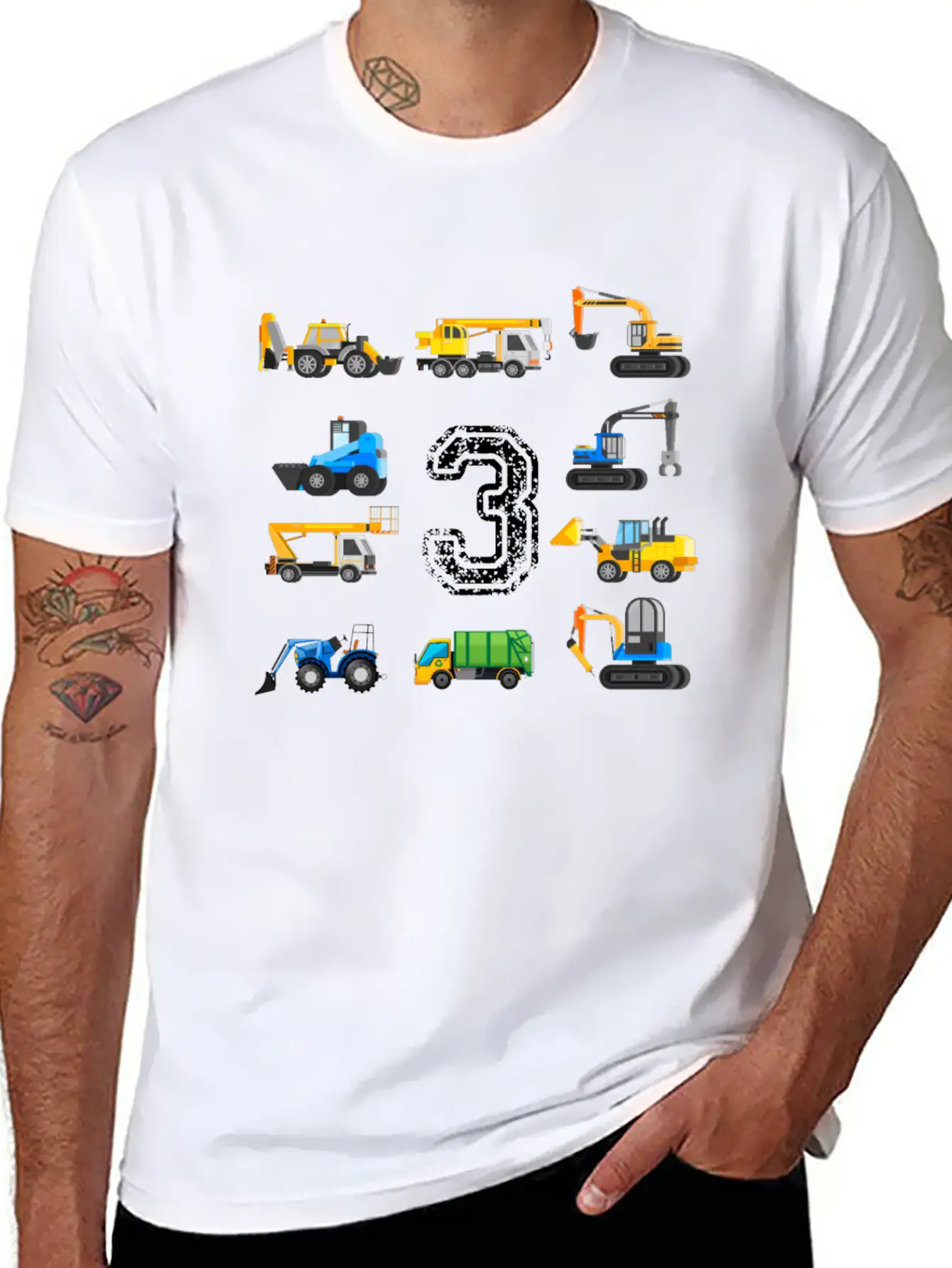 3rd Birthday Boy Toddler Construction Truck Gift Unisex Casual T-Shirt – Clean Design For Daily Comfort