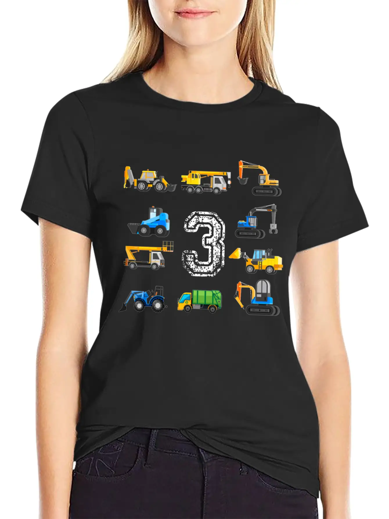 3rd Birthday Boy Toddler Construction Truck Gift Unisex Casual T-Shirt – Clean Design For Daily Comfort