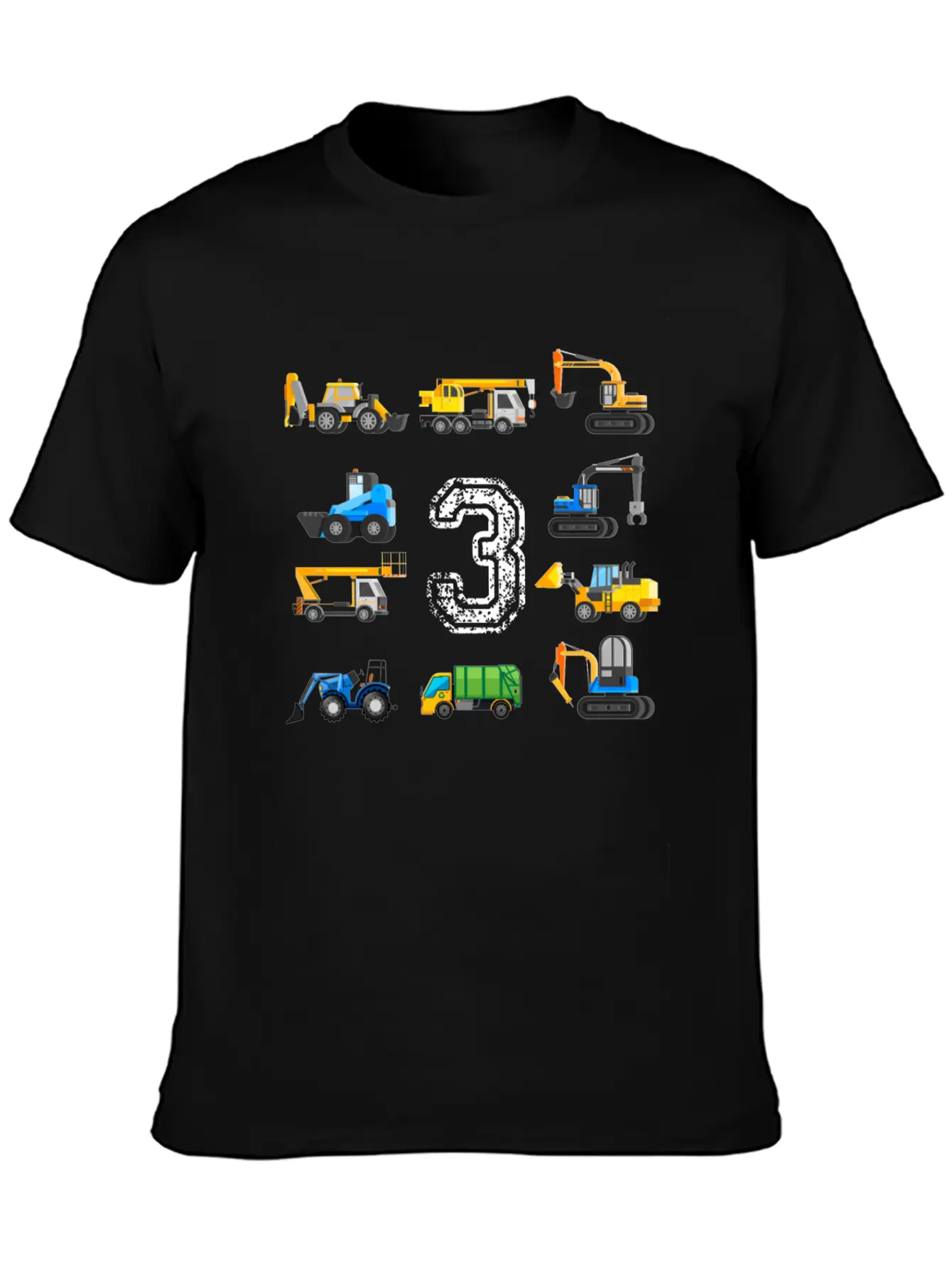 3rd Birthday Boy Toddler Construction Truck Gift Unisex Casual T-Shirt – Clean Design For Daily Comfort