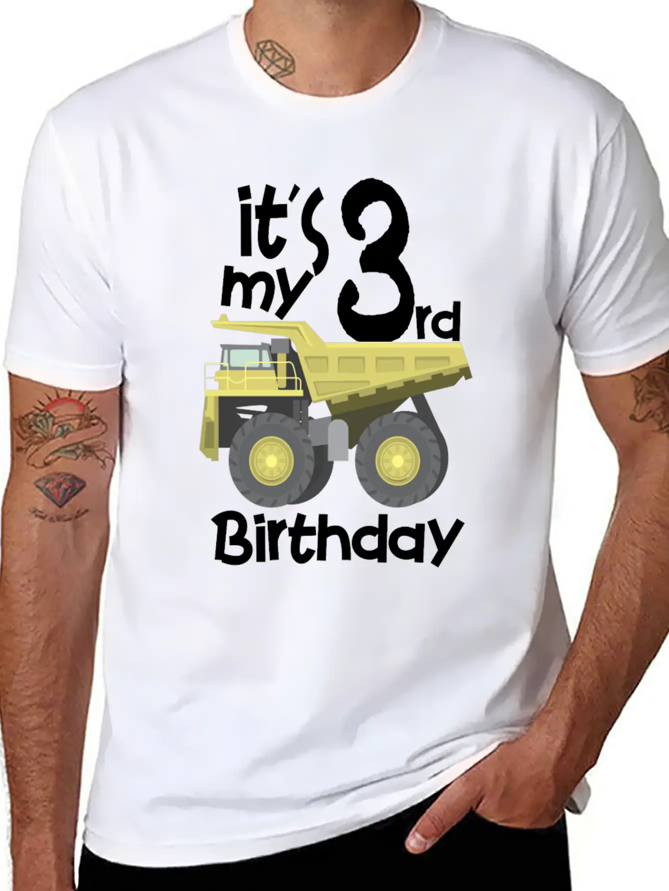 3rd Truck Birthday Lightweight Cotton T-Shirt – Daily Comfort Graphic Shirt