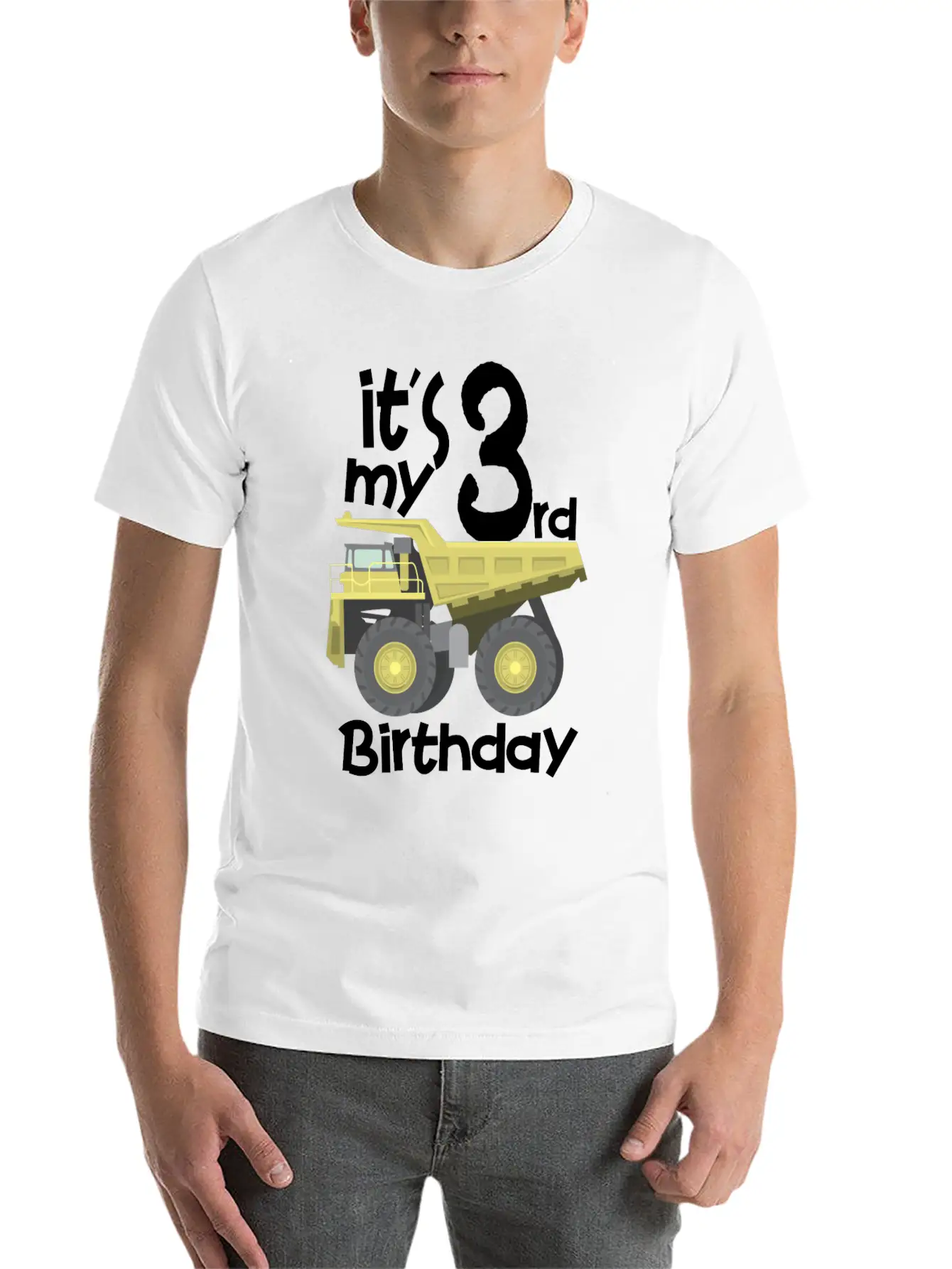 3rd Truck Birthday Lightweight Cotton T-Shirt – Daily Comfort Graphic Shirt